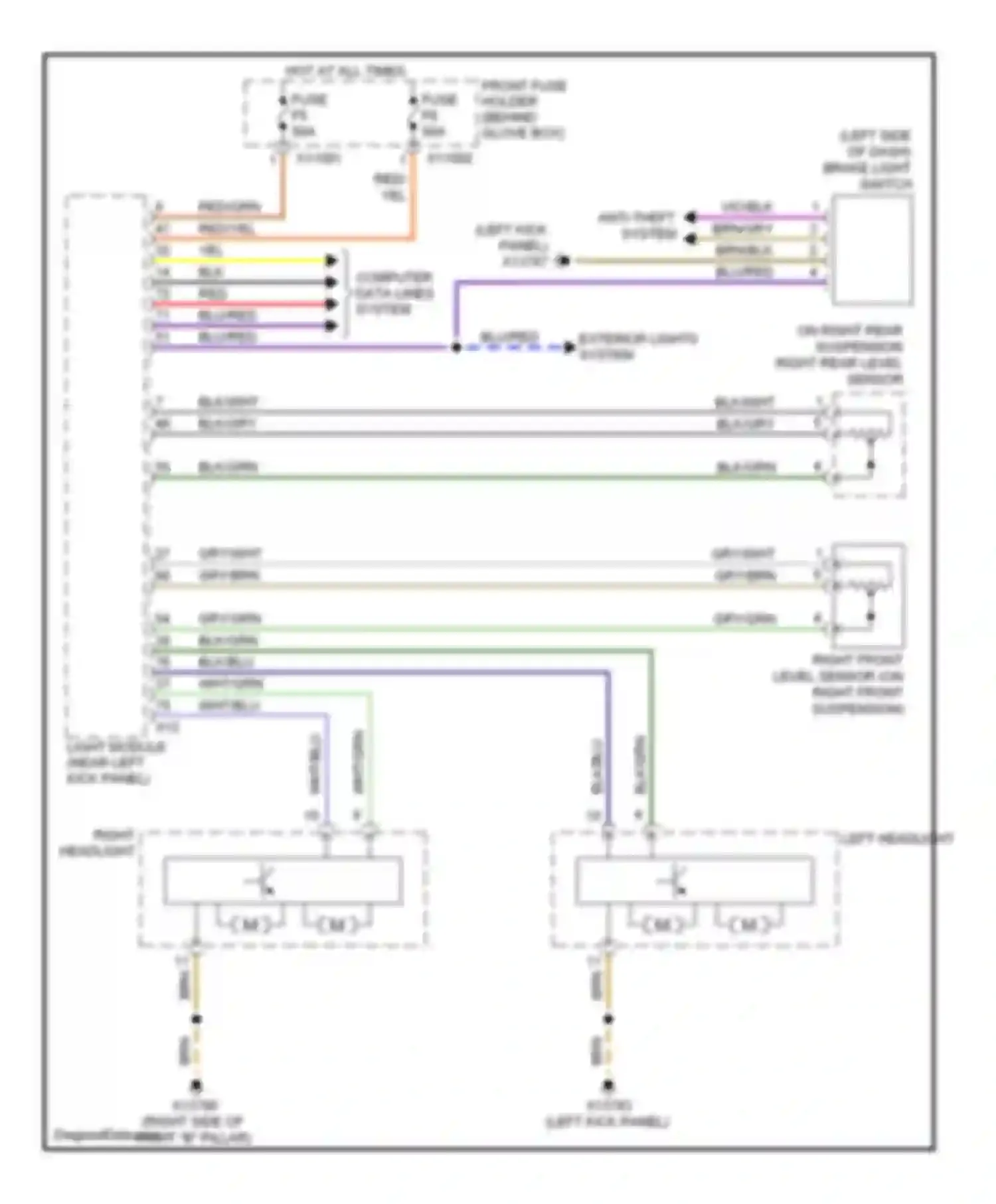 Wiring diagram left headlight for BMW M6 E63/E64 (2005-2010)