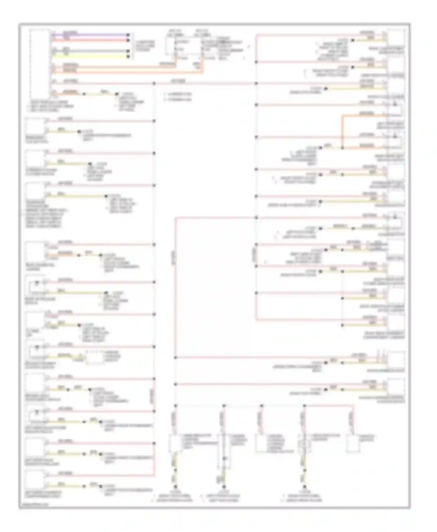 Wiring diagram passenger's door power window switch for BMW M6 E63/E64 (2005-2010)