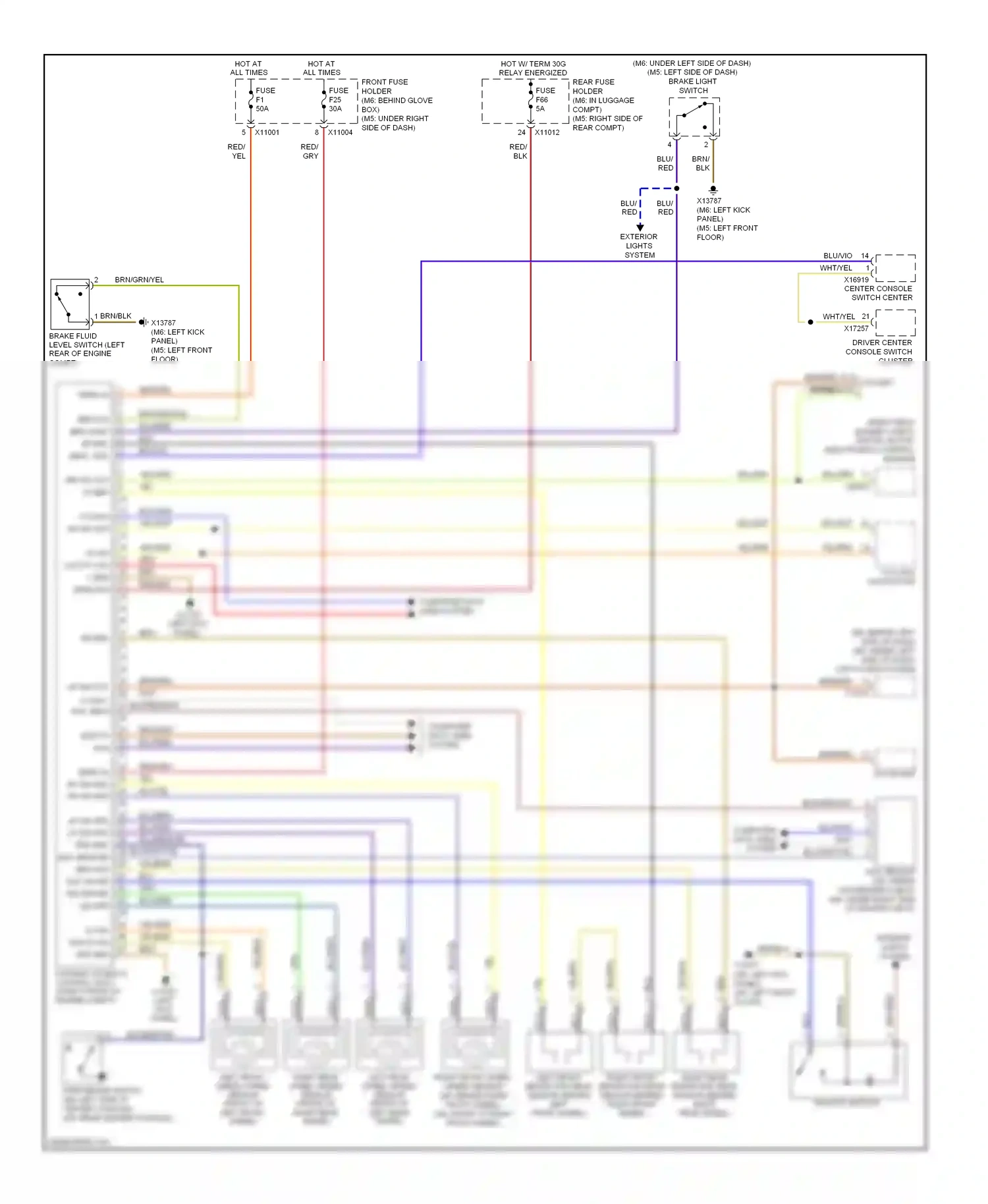 BMW M6 E63/E64 (2005-2010) (left kick panel) wiring diagram  (2 of 23)