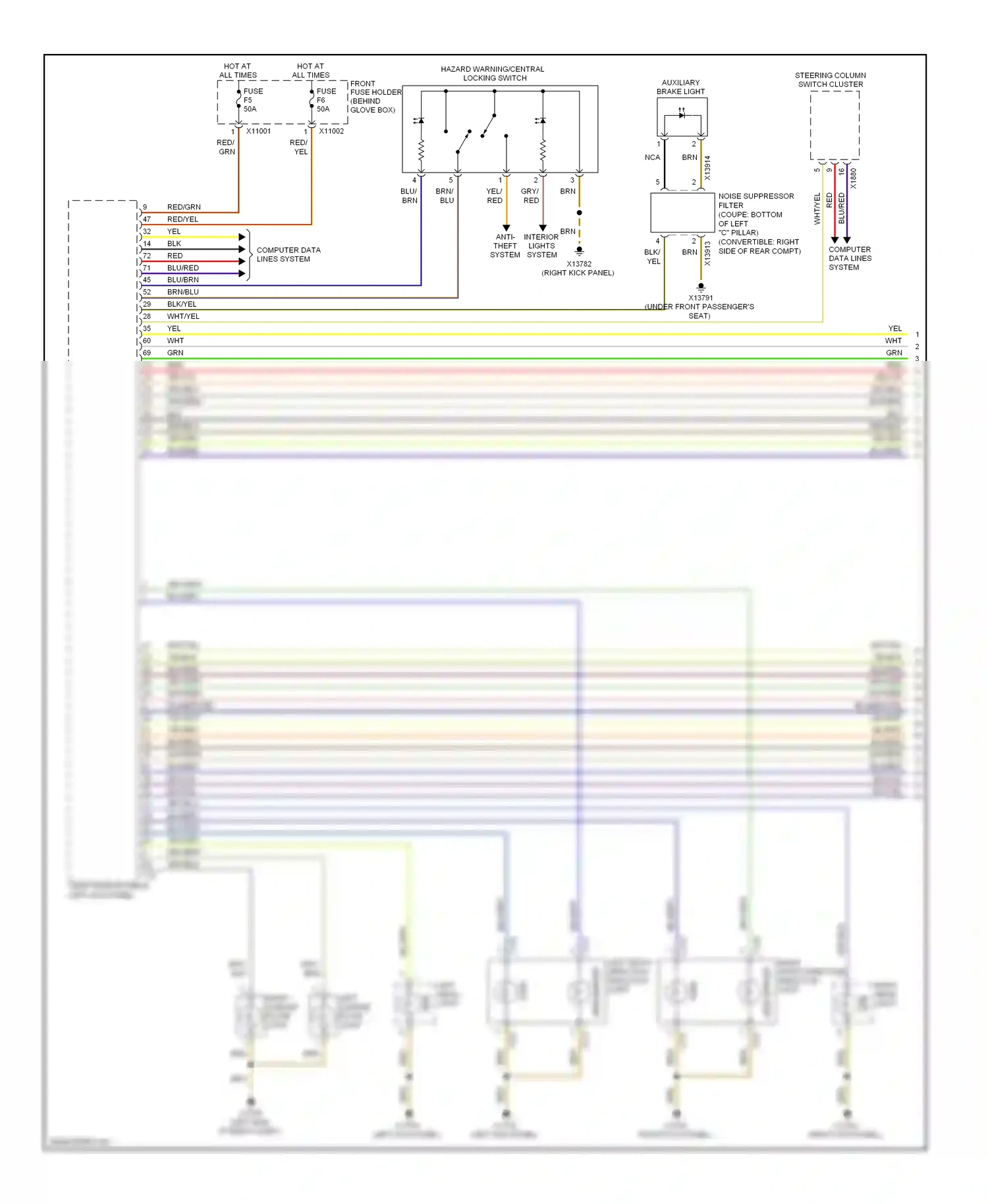 BMW M6 E63/E64 (2005-2010) (left kick panel) wiring diagram  (6 of 23)