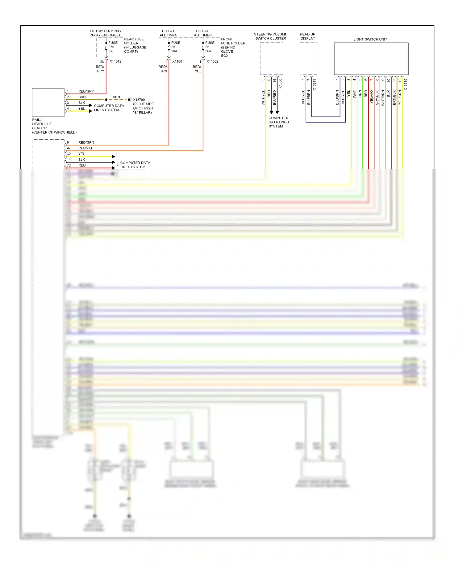 BMW M6 E63/E64 (2005-2010) (left kick (right kick panel) panel) wiring diagram  (1 of 1)