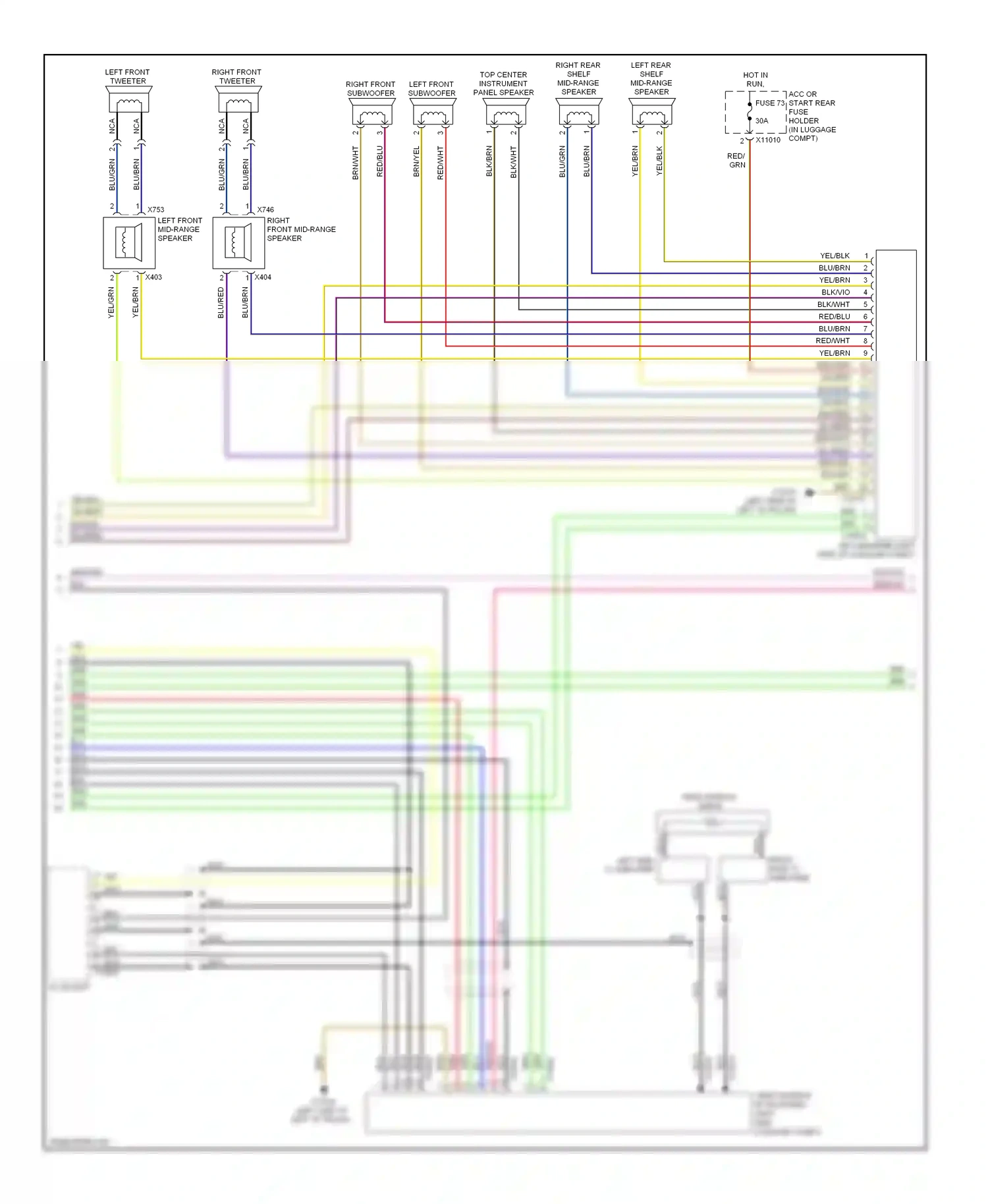 BMW M6 E63/E64 (2005-2010) luggage compt) wiring diagram  (1 of 3)