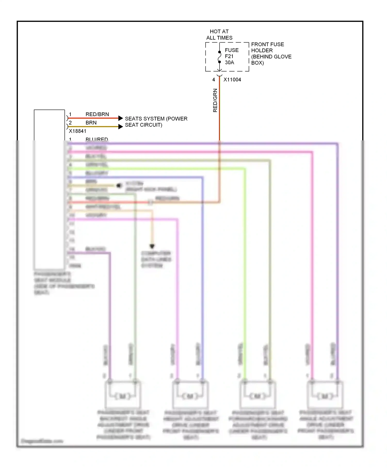 BMW M6 E63/E64 (2005-2010) (right kick panel) wiring diagram  (19 of 26)