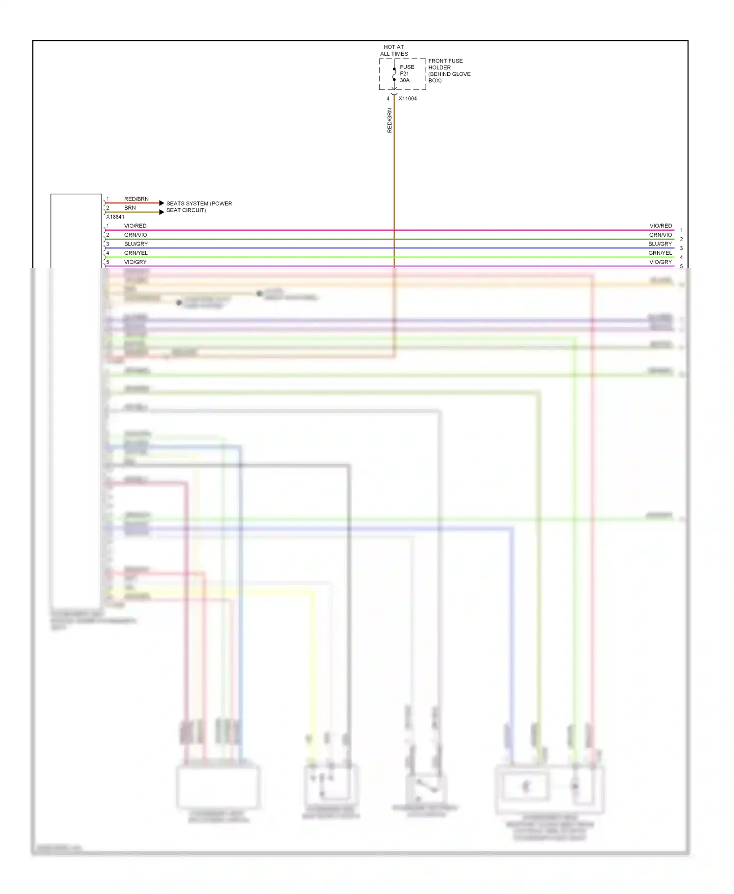 BMW M6 E63/E64 (2005-2010) (right kick panel) wiring diagram  (18 of 26)