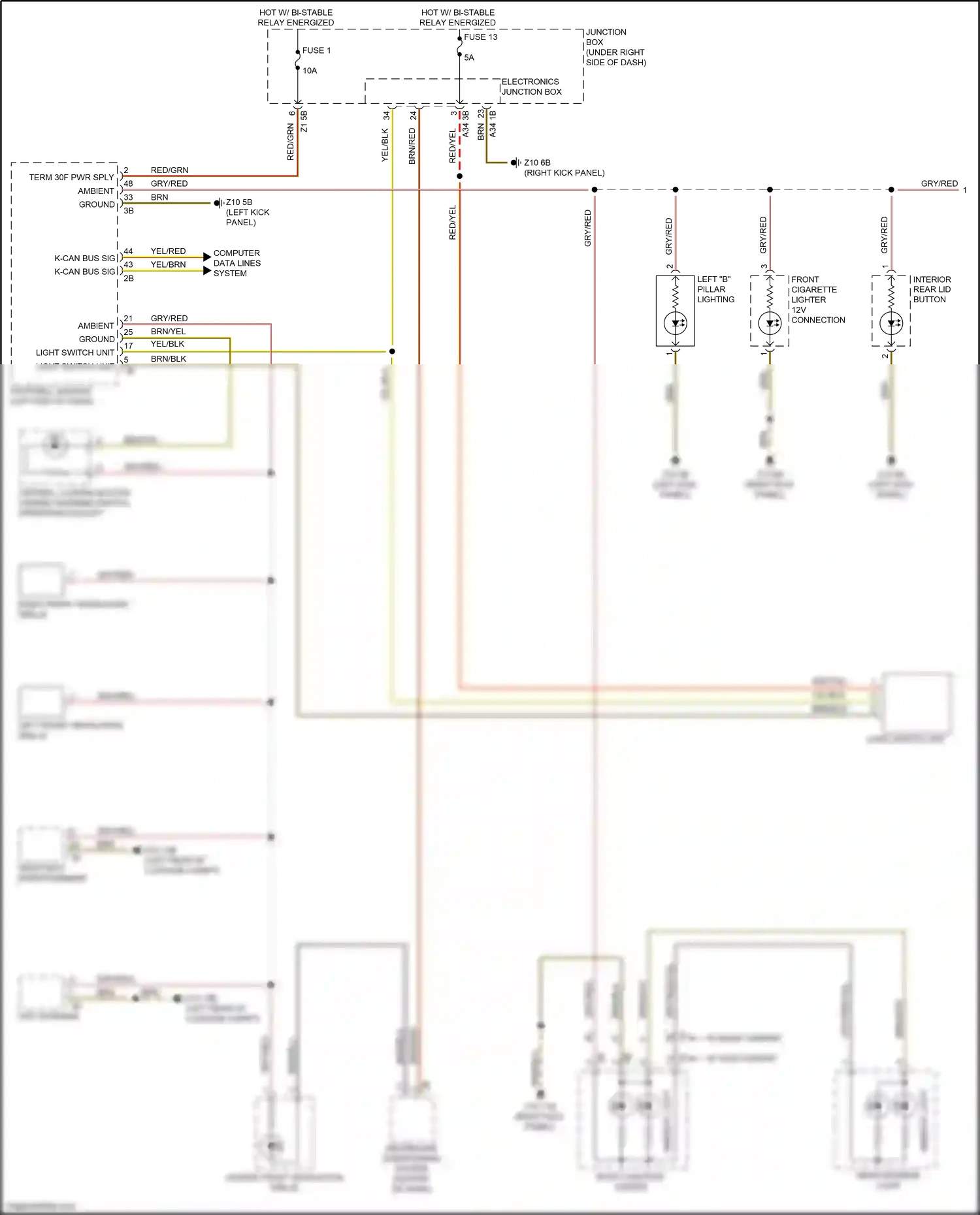 Wiring diagram computer data lines system for BMW M6 F06/F13/F12 facelift (2015-2018) (83 of 98)