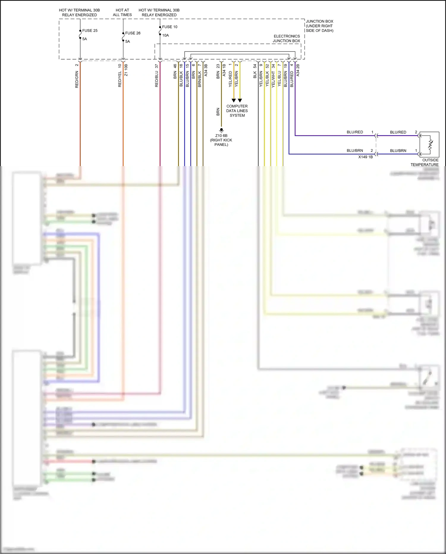 Wiring diagram computer data lines system for BMW M6 F06/F13/F12 facelift (2015-2018) (14 of 98)