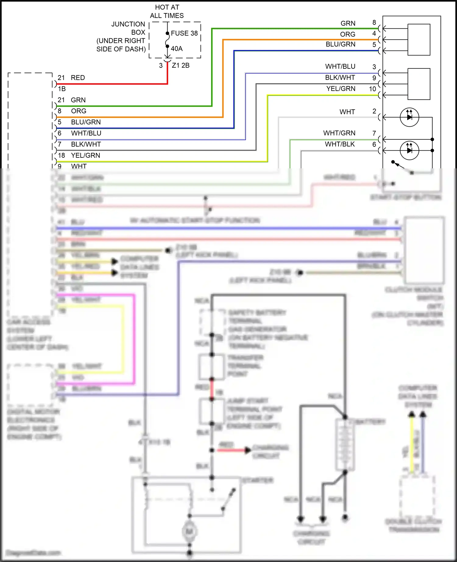 Wiring diagram computer data lines system for BMW M6 F06/F13/F12 facelift (2015-2018) (69 of 98)