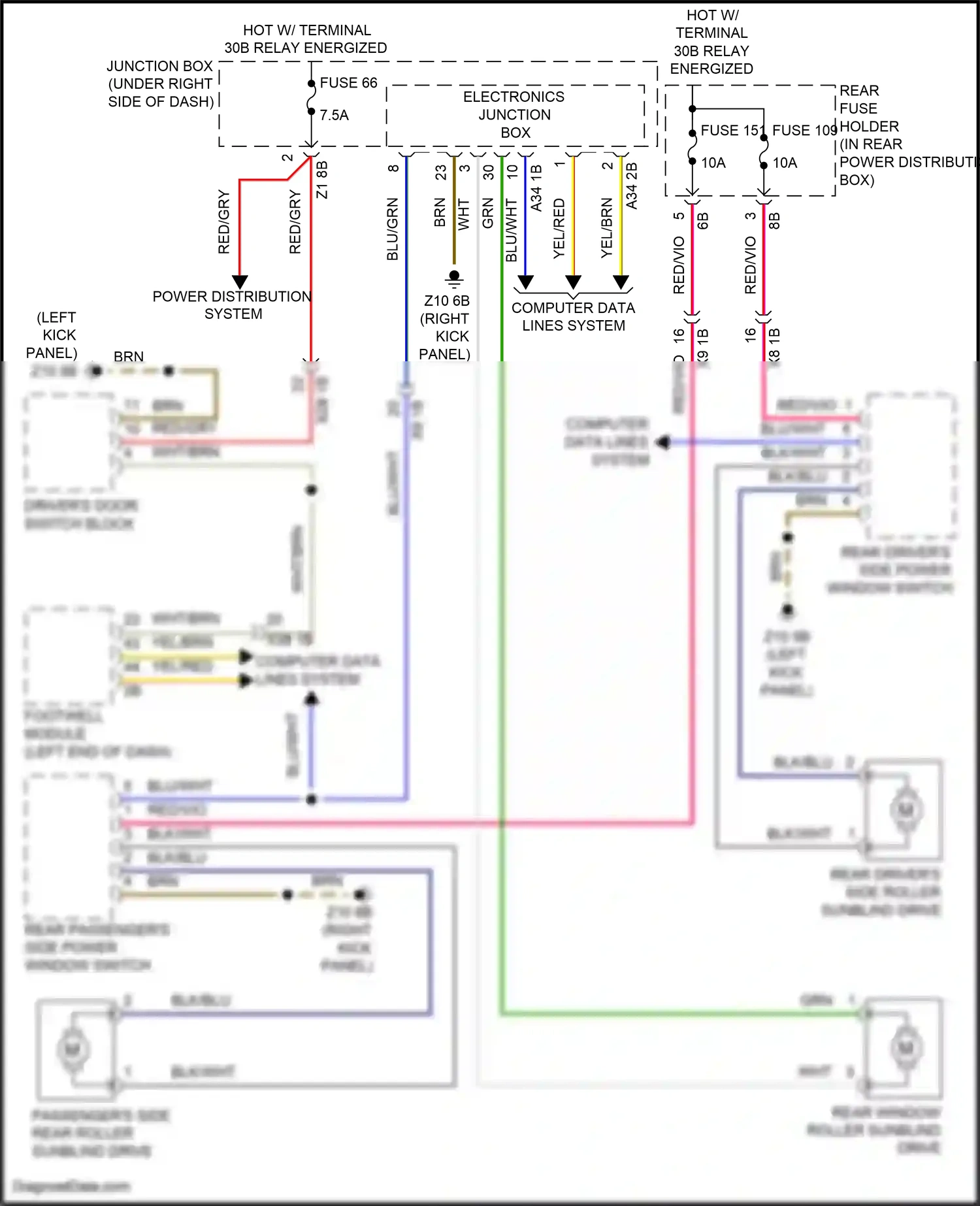Wiring diagram computer data lines system for BMW M6 F06/F13/F12 facelift (2015-2018) (20 of 98)