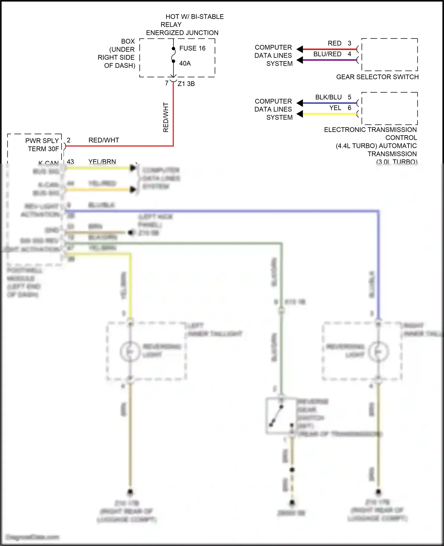 Wiring diagram computer data lines system for BMW M6 F06/F13/F12 facelift (2015-2018) (33 of 98)