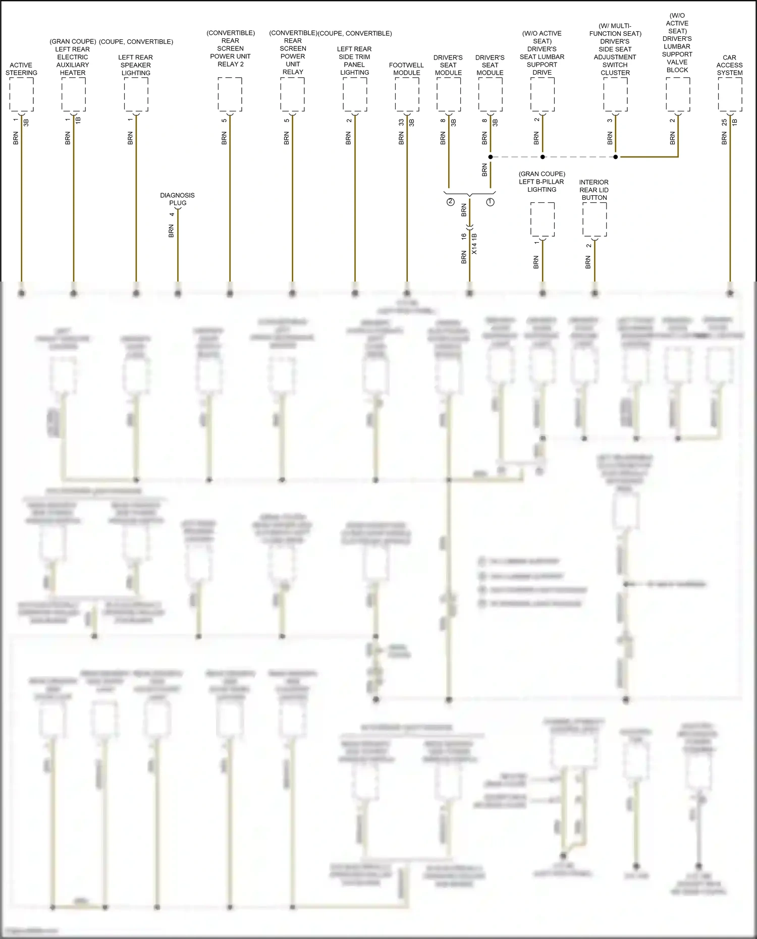 Wiring diagram driver electronic outer door handle module for BMW M6 F06/F13/F12 facelift (2015-2018) (2 of 3)