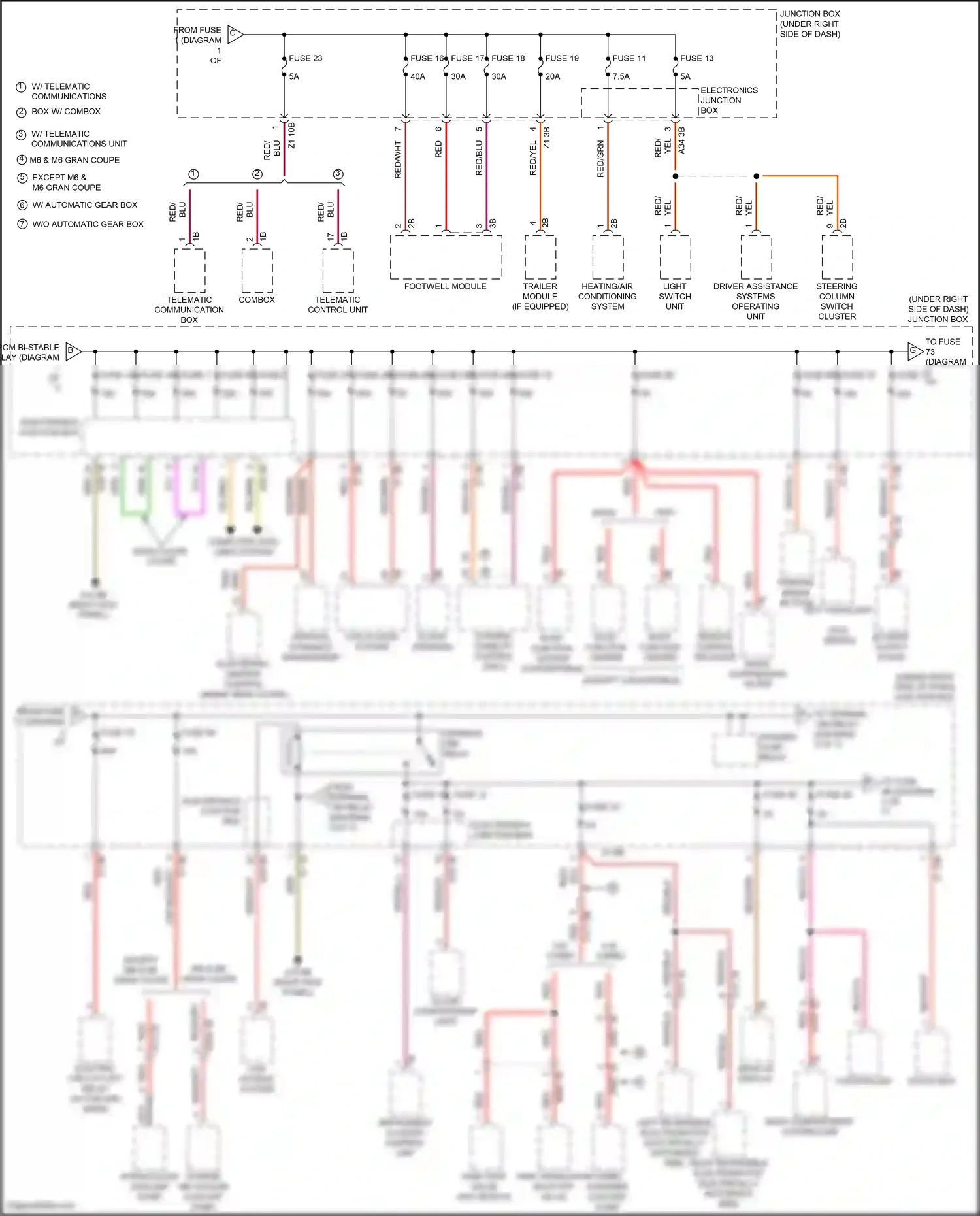 Wiring diagram electronics junction box for BMW M6 F06/F13/F12 facelift (2015-2018) (40 of 46)
