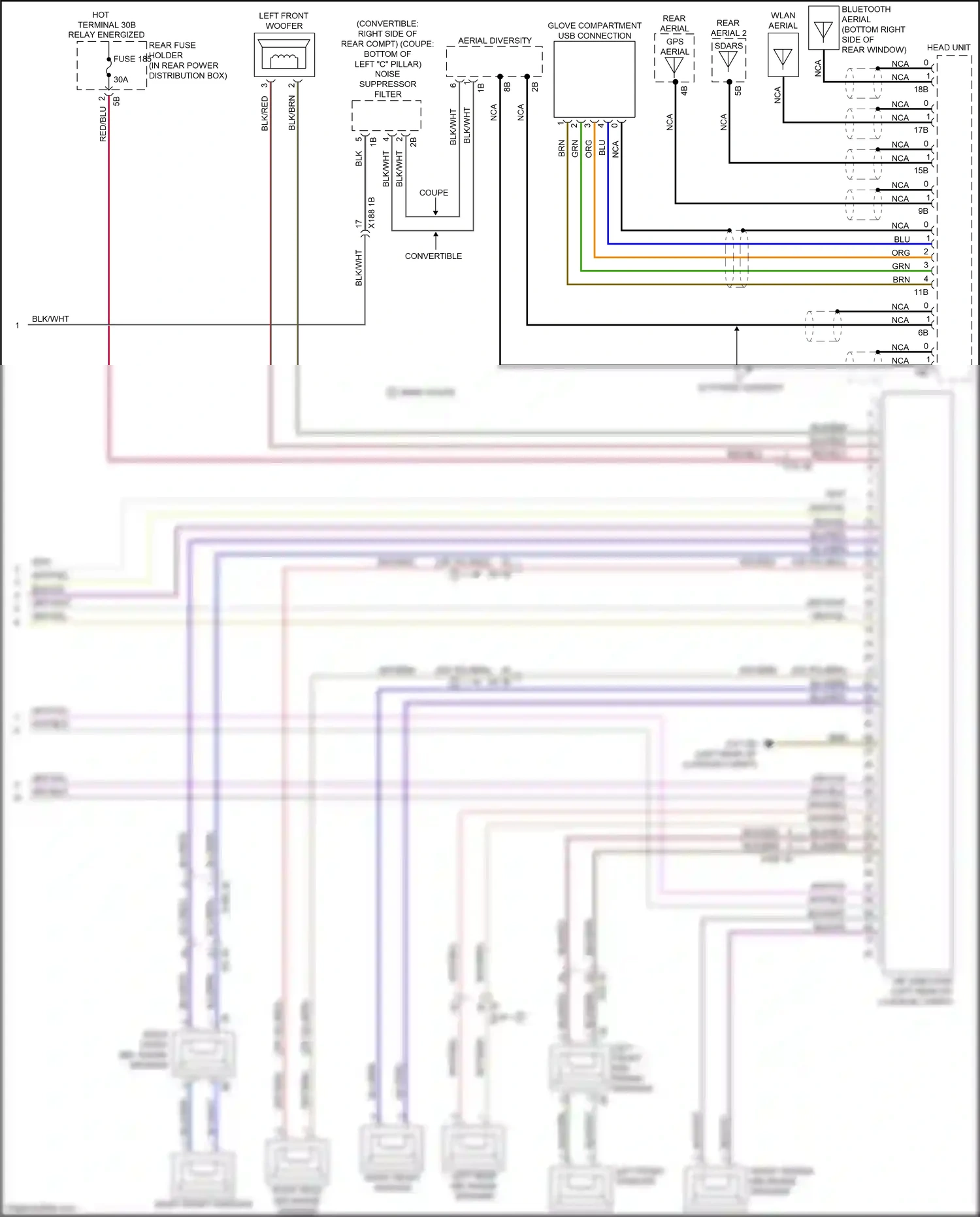 Wiring diagram left front mid-range speaker for BMW M6 F06/F13/F12 facelift (2015-2018) (1 of 7)