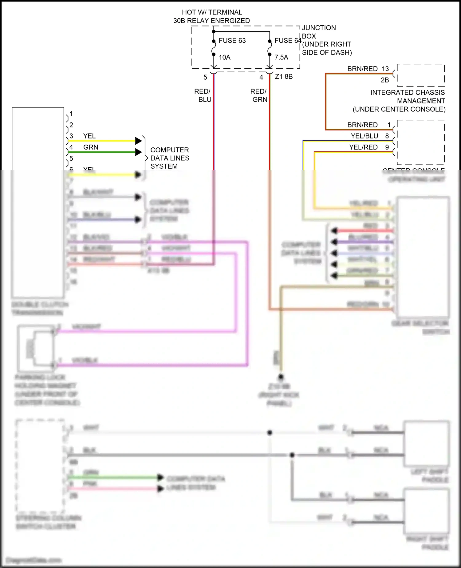 Wiring diagram left shift paddle for BMW M6 F06/F13/F12 facelift (2015-2018) (1 of 1)