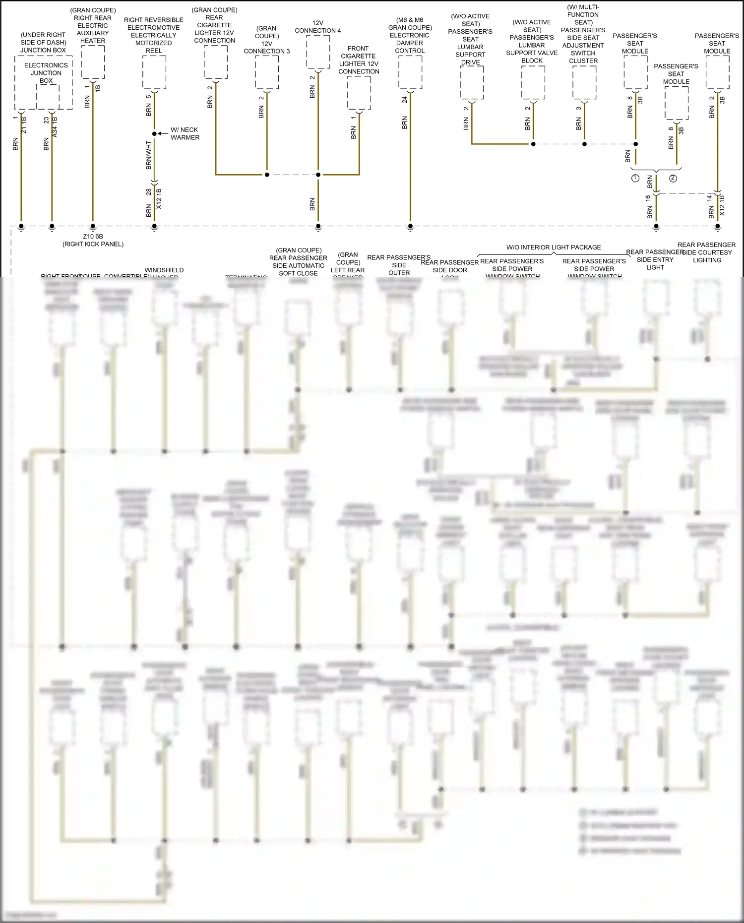 Wiring diagram w/ multi- function seat for BMW M6 F06/F13/F12 facelift (2015-2018) (4 of 6)