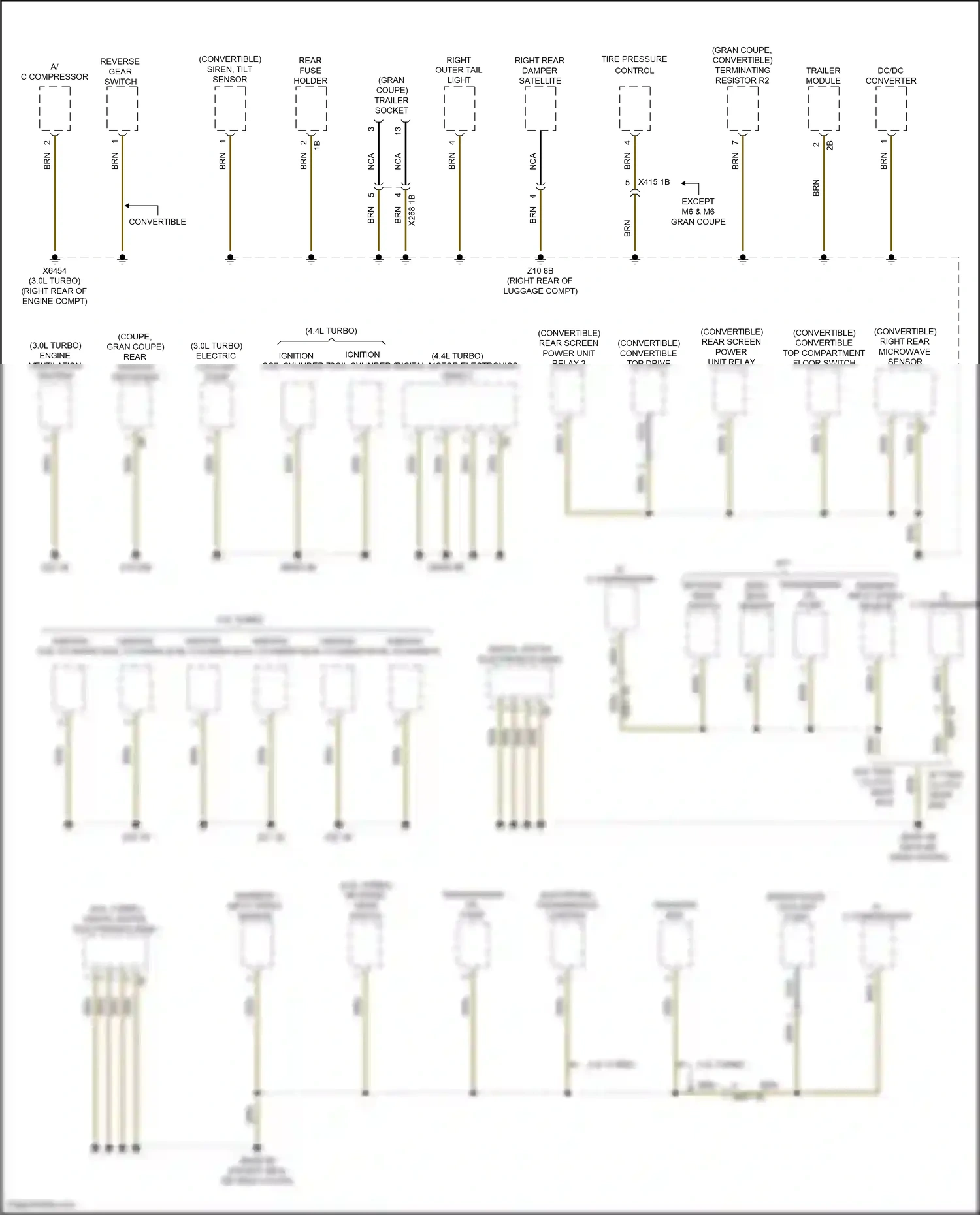 Wiring diagram zero gear sensor for BMW M6 F06/F13/F12 facelift (2015-2018) (1 of 2)