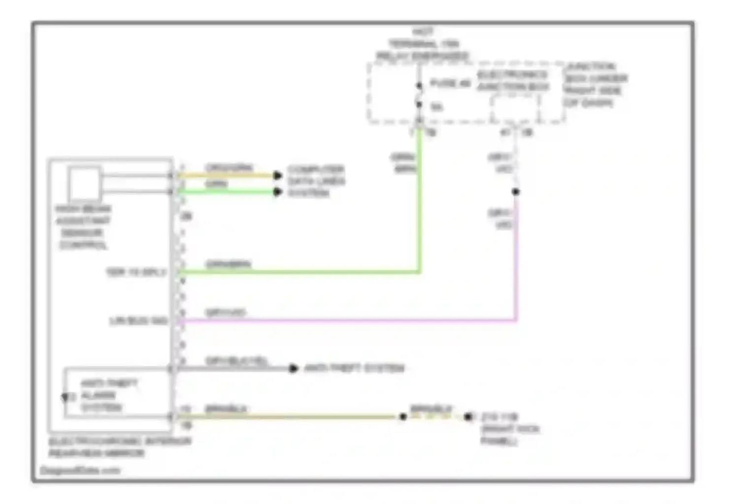 M6 BMW F06/F13/F12 (2012-2015): Power mirrors circuit, without lane departure warning