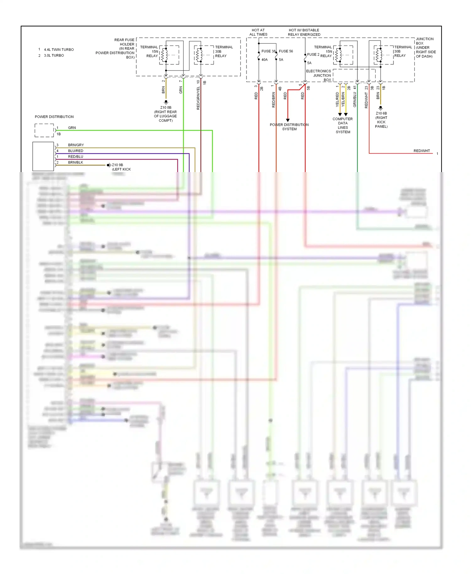 BMW M6 F06/F13/F12 (2012-2015) electronics junction box wiring diagram  (1 of 23)