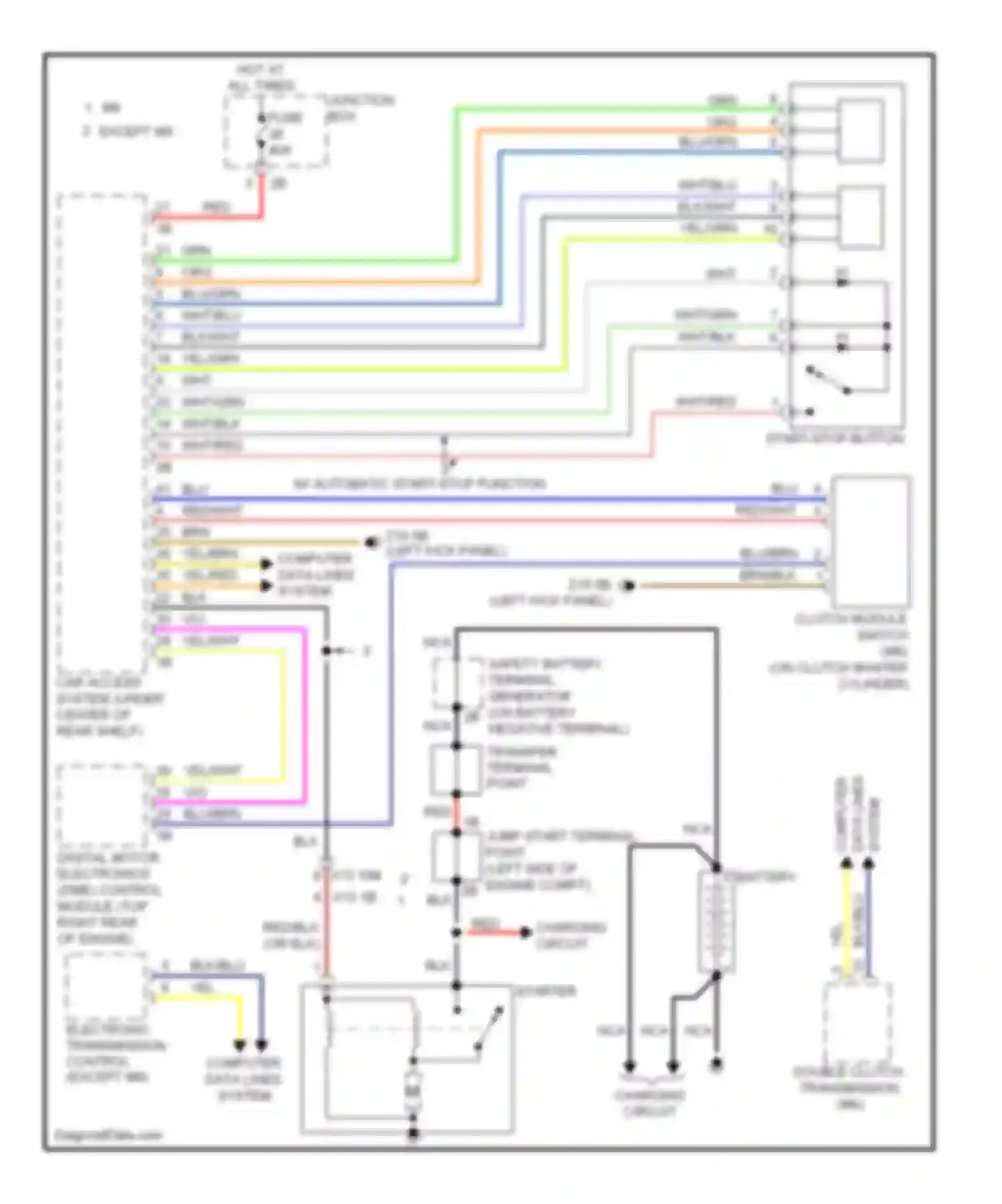 Wiring diagram system data lines computer for BMW M6 F06/F13/F12 (2012-2015)