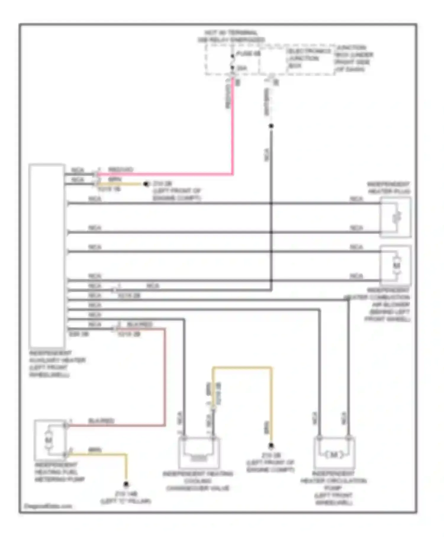 Wiring diagram independent heater plug for BMW M6 F06/F13/F12 (2012-2015)