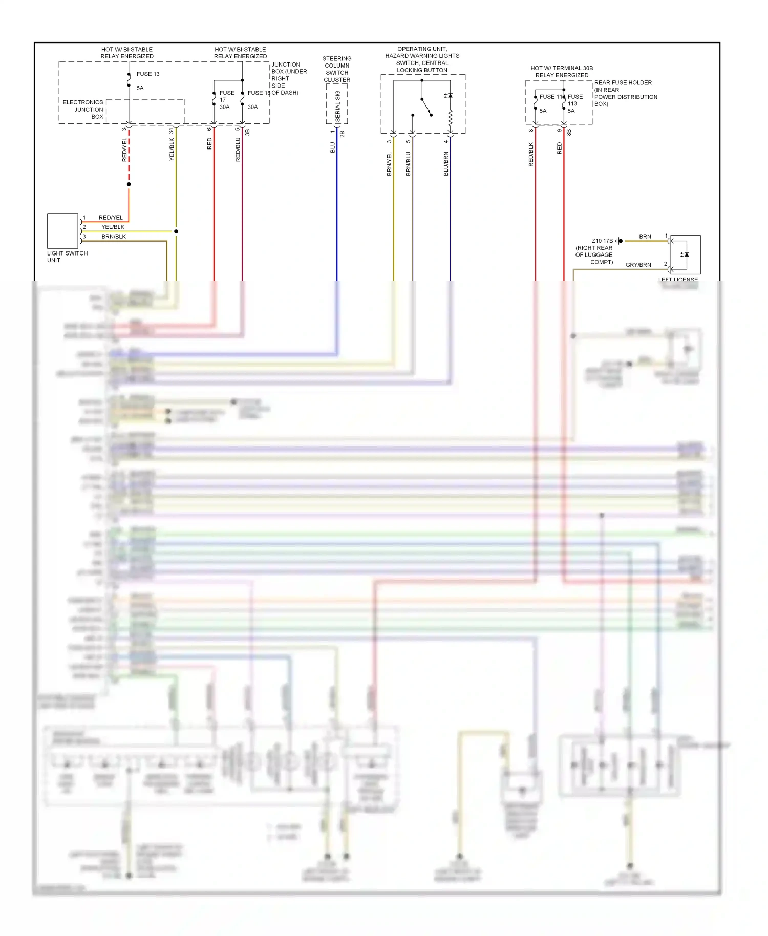 BMW M6 F06/F13/F12 (2012-2015) left outer taillight wiring diagram  (1 of 1)
