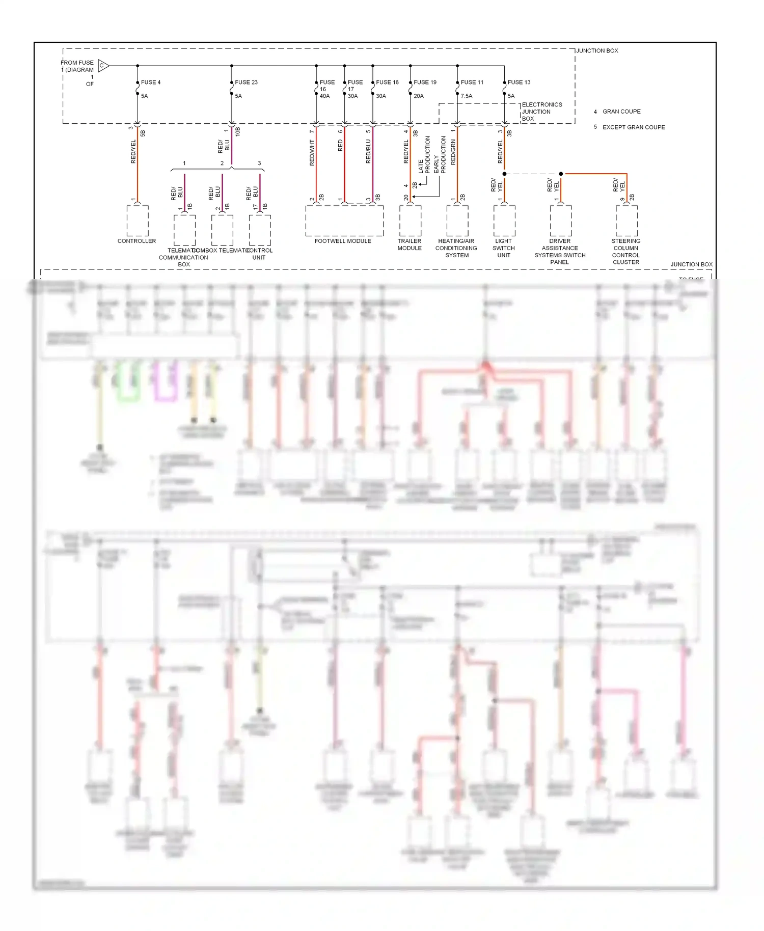 BMW M6 F06/F13/F12 (2012-2015) light switch unit wiring diagram  (4 of 4)