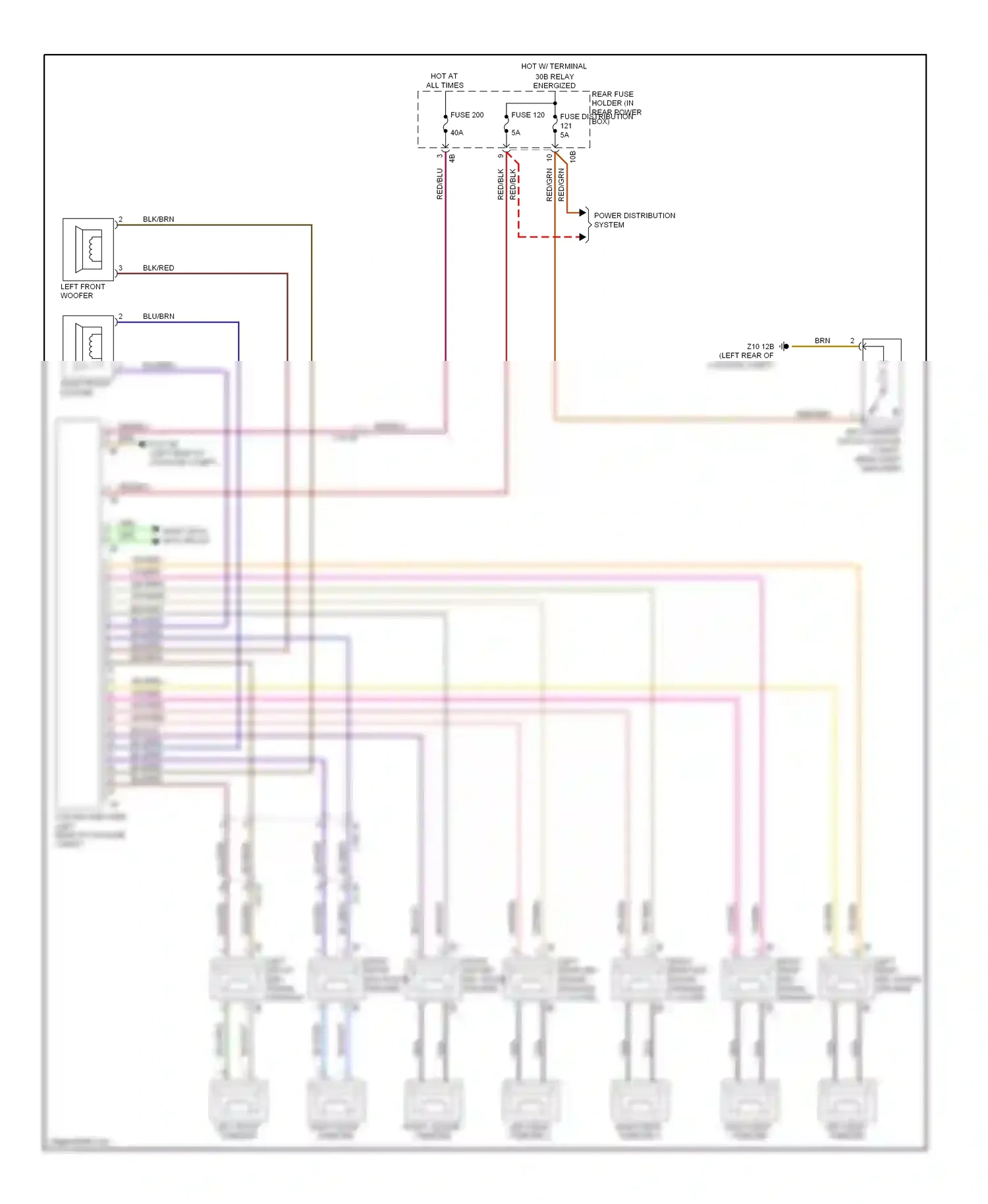 BMW M6 F06/F13/F12 (2012-2015) right front mid-range speaker wiring diagram  (5 of 5)