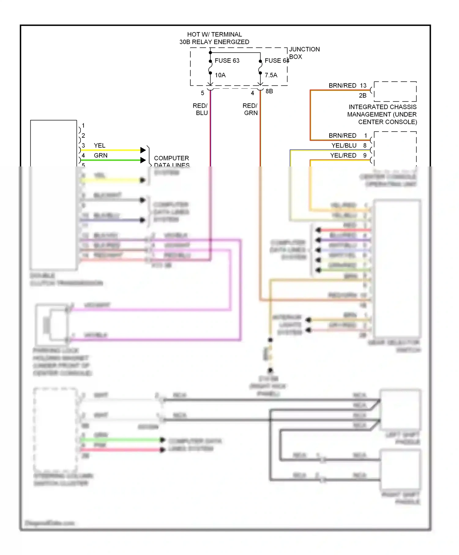 BMW M6 F06/F13/F12 (2012-2015) right shift paddle wiring diagram  (1 of 1)