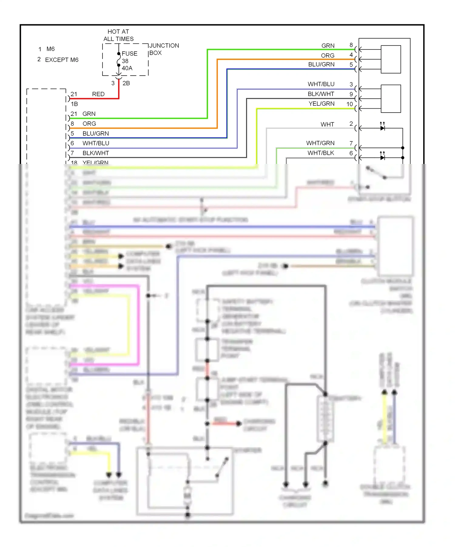 BMW M6 F06/F13/F12 (2012-2015) system data lines computer wiring diagram  (1 of 1)