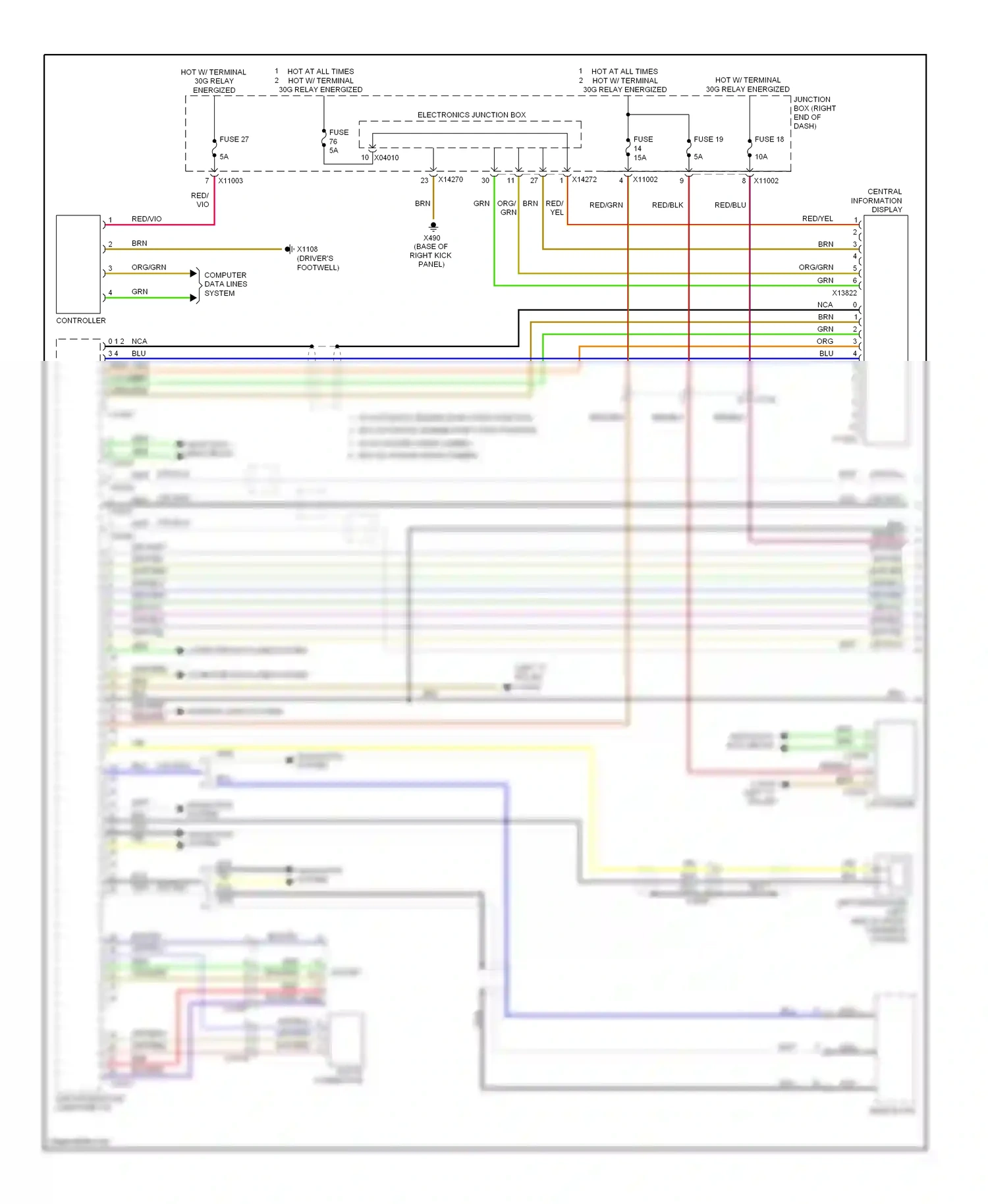 BMW X1 E84 facelift (2012-2015) computer data lines system wiring diagram  (33 of 56)