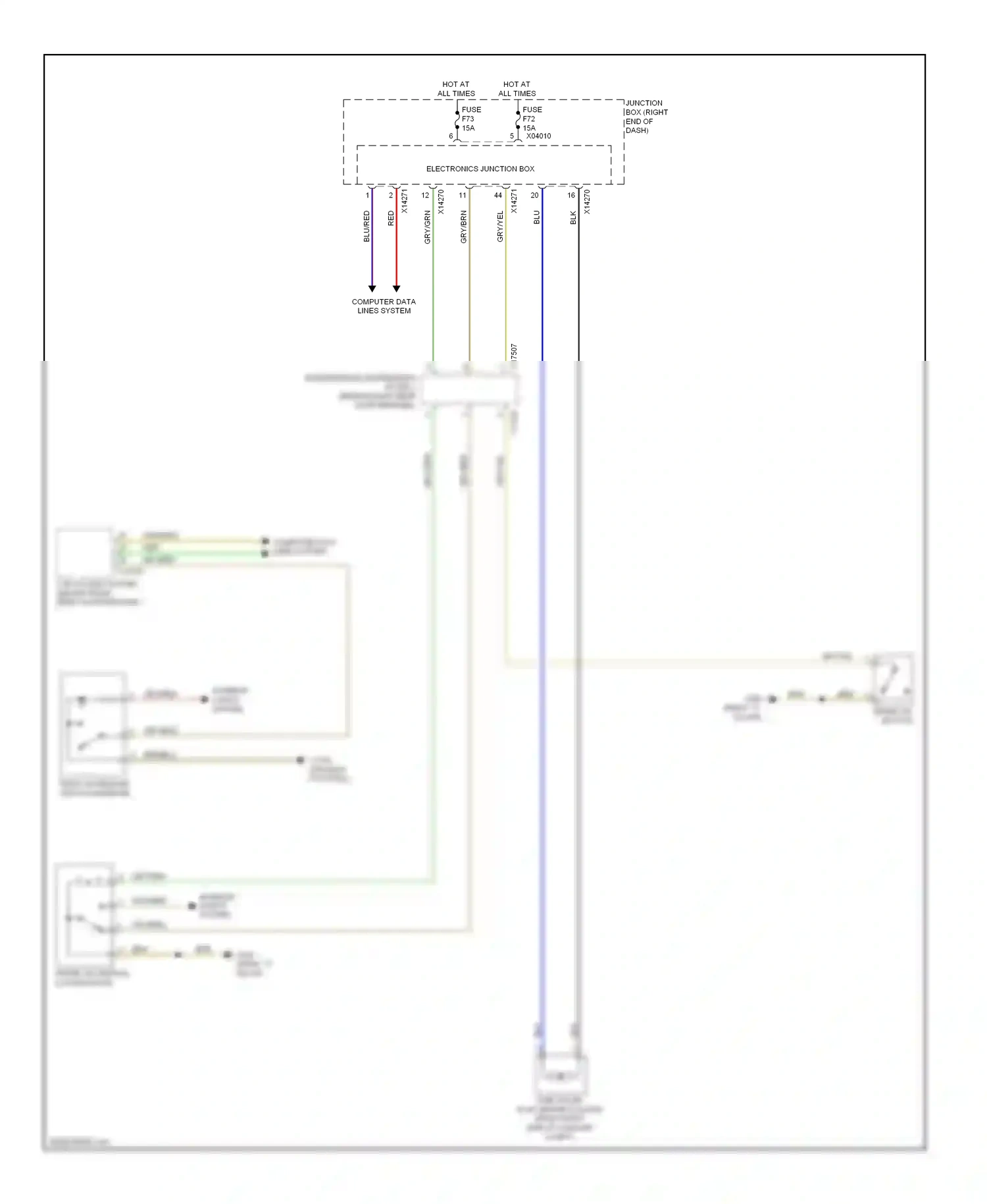 BMW X1 E84 facelift (2012-2015) electronics junction box wiring diagram  (28 of 29)