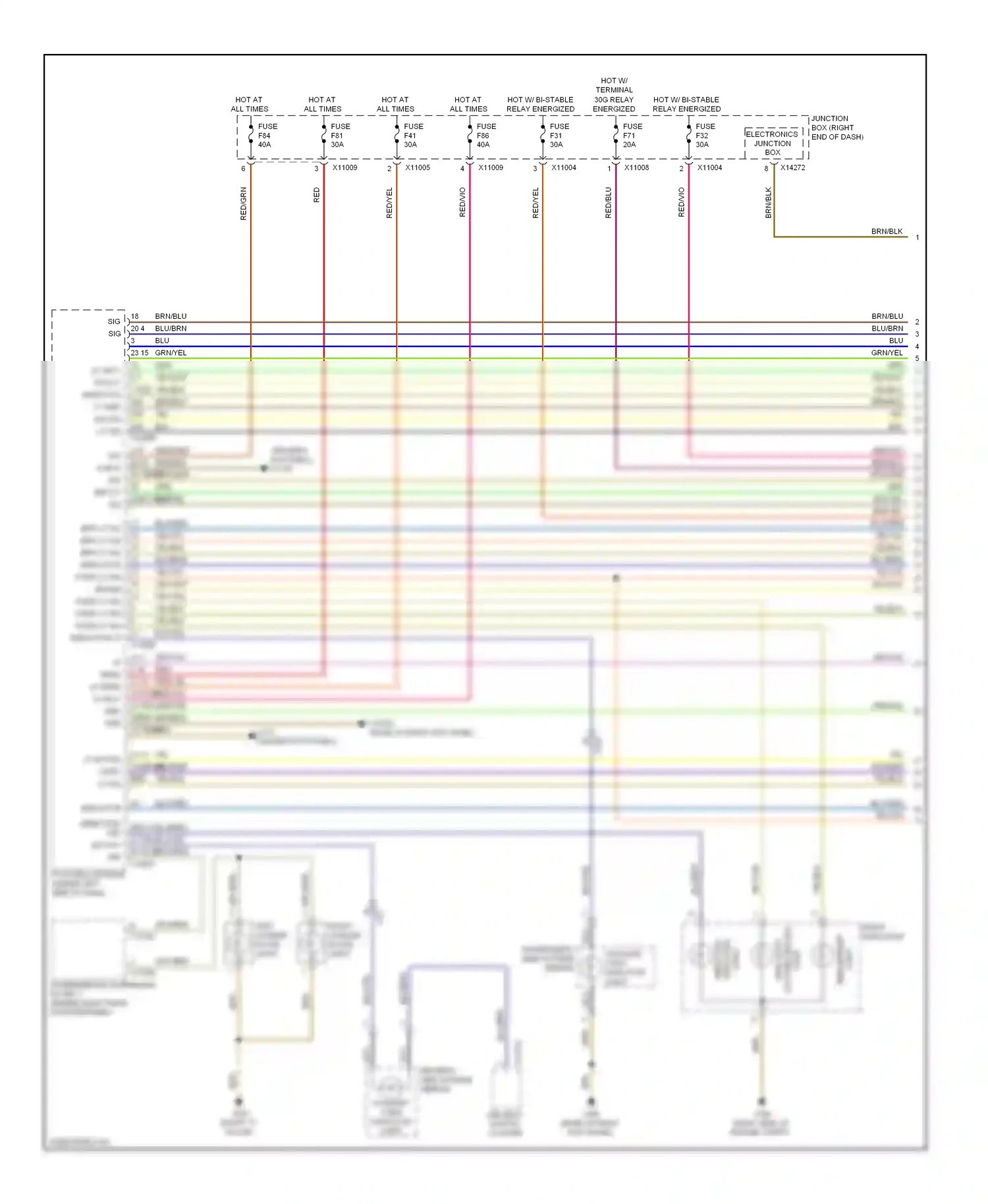 BMW X1 E84 facelift (2012-2015) electronics junction box wiring diagram  (5 of 29)