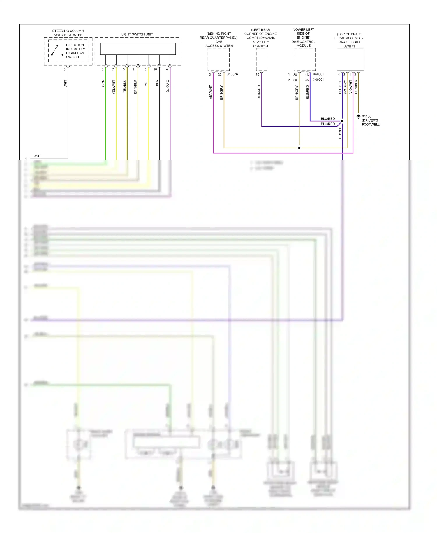 BMW X1 E84 facelift (2012-2015) light switch unit wiring diagram  (1 of 6)