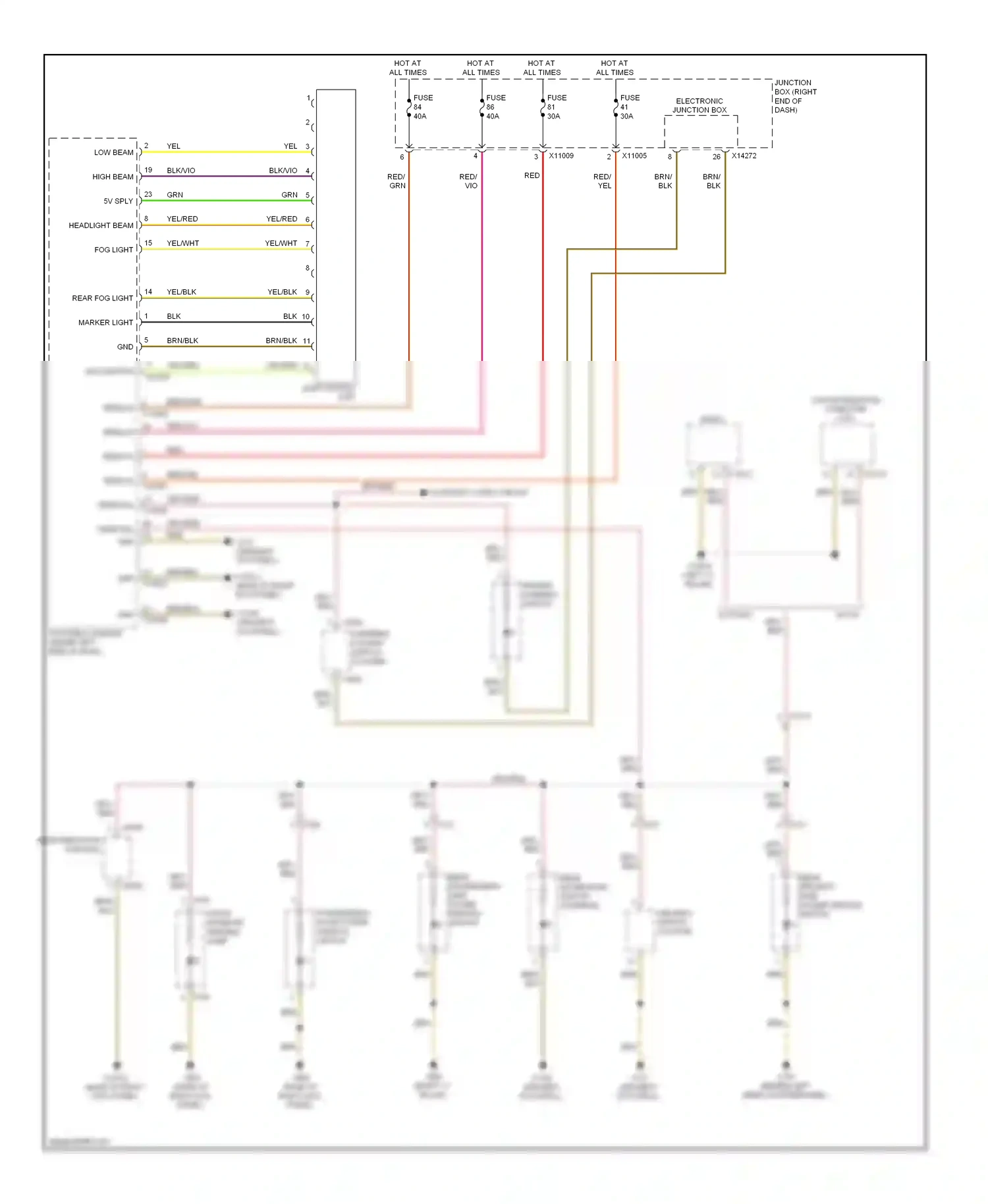 BMW X1 E84 facelift (2012-2015) light switch unit wiring diagram  (6 of 6)