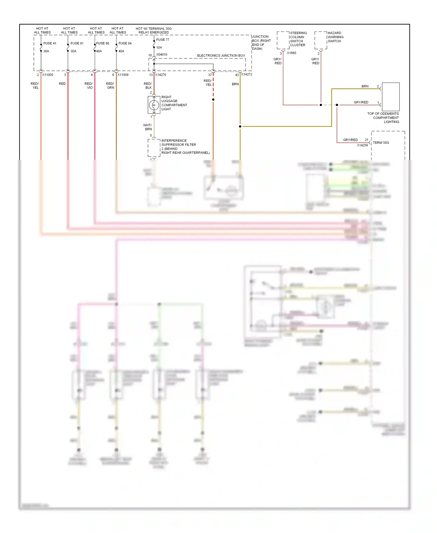 BMW X1 E84 facelift (2012-2015) light switch unit wiring diagram  (2 of 6)