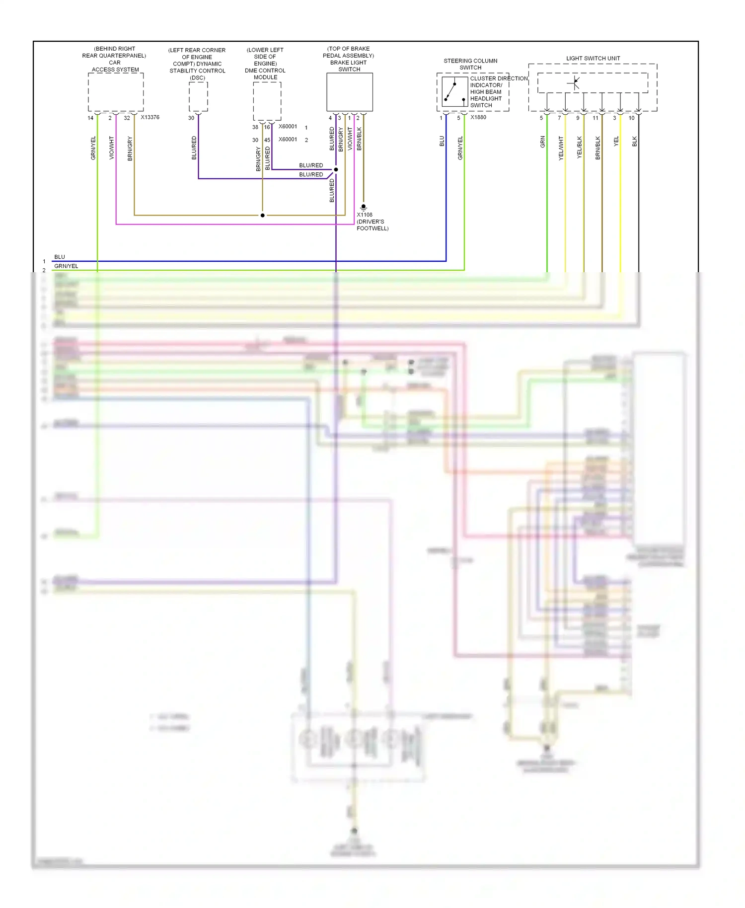 BMW X1 E84 facelift (2012-2015) light switch unit wiring diagram  (4 of 6)