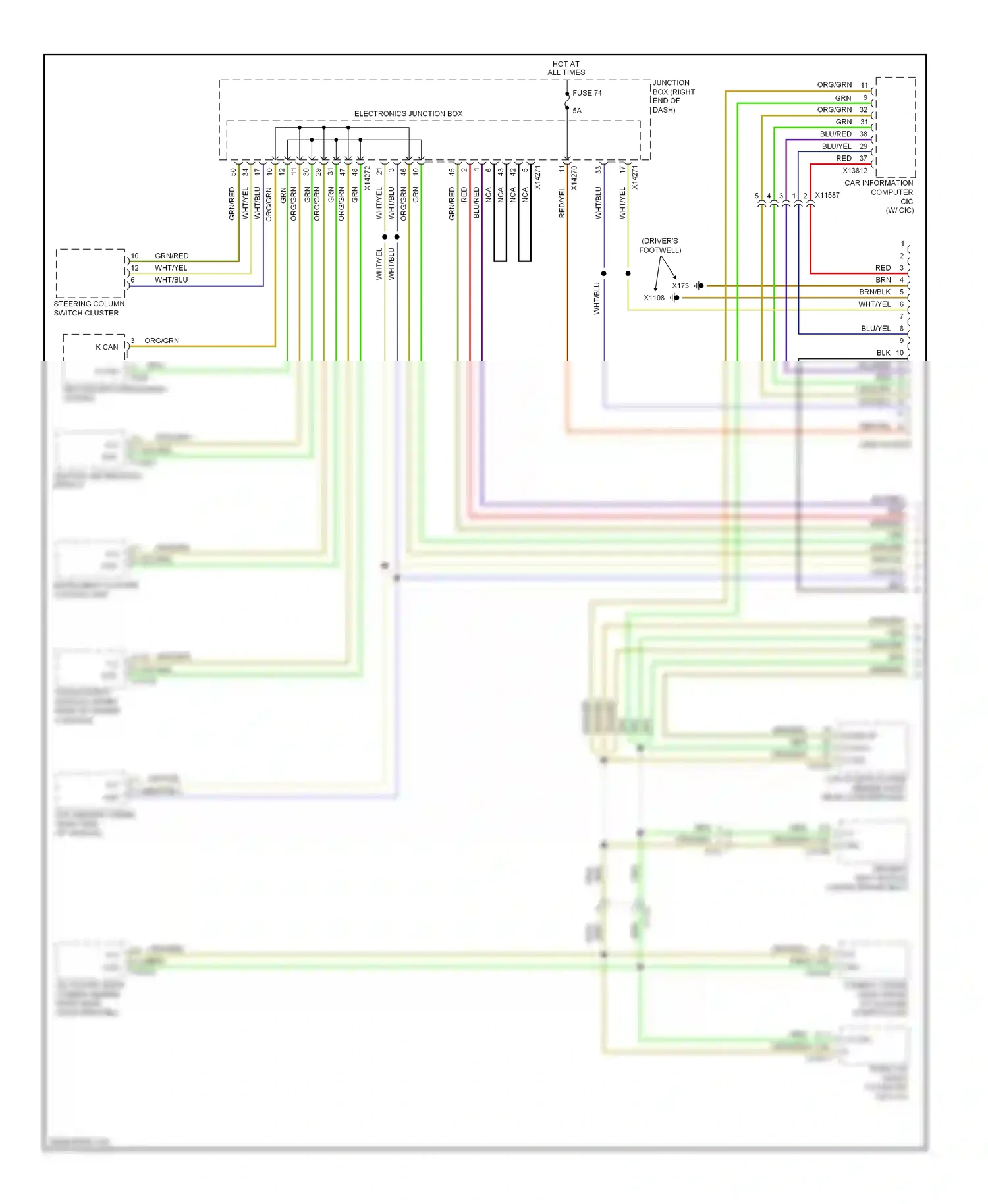 BMW X1 E84 facelift (2012-2015) obdii socket wiring diagram  (1 of 3)