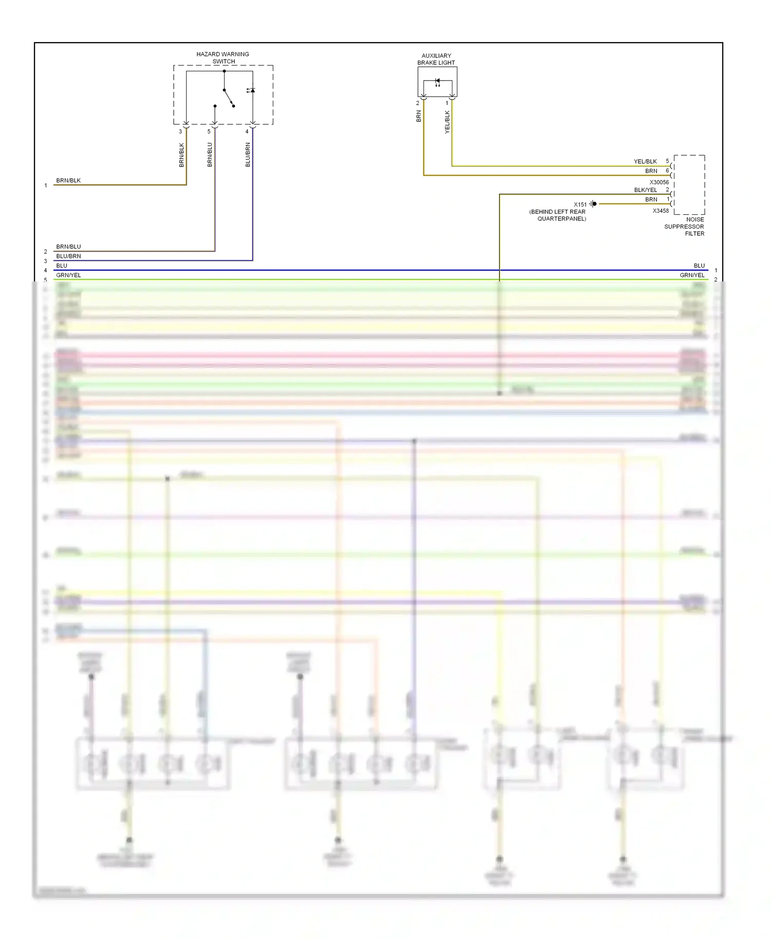 BMW X1 E84 facelift (2012-2015) reverse wiring diagram  (2 of 2)