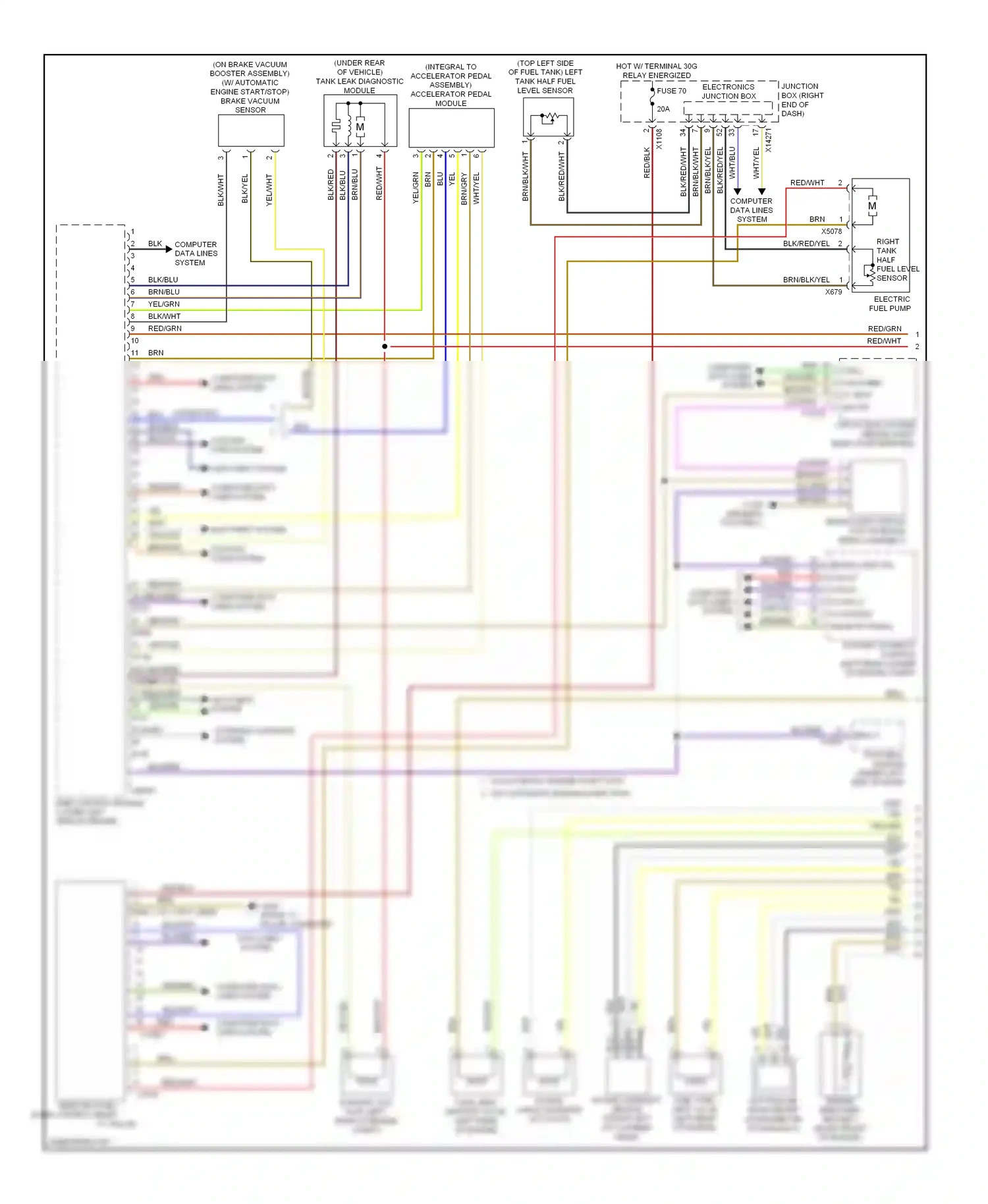 BMW X1 E84 facelift (2012-2015) (right "c" pillar) computer data lines system wiring diagram  (1 of 1)