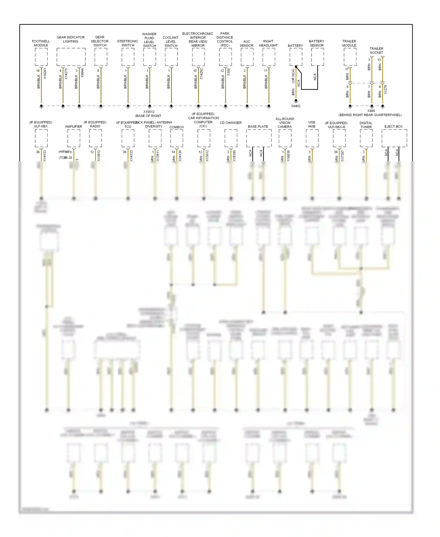 BMW X1 E84 facelift (2012-2015) trailer module wiring diagram  (1 of 2)