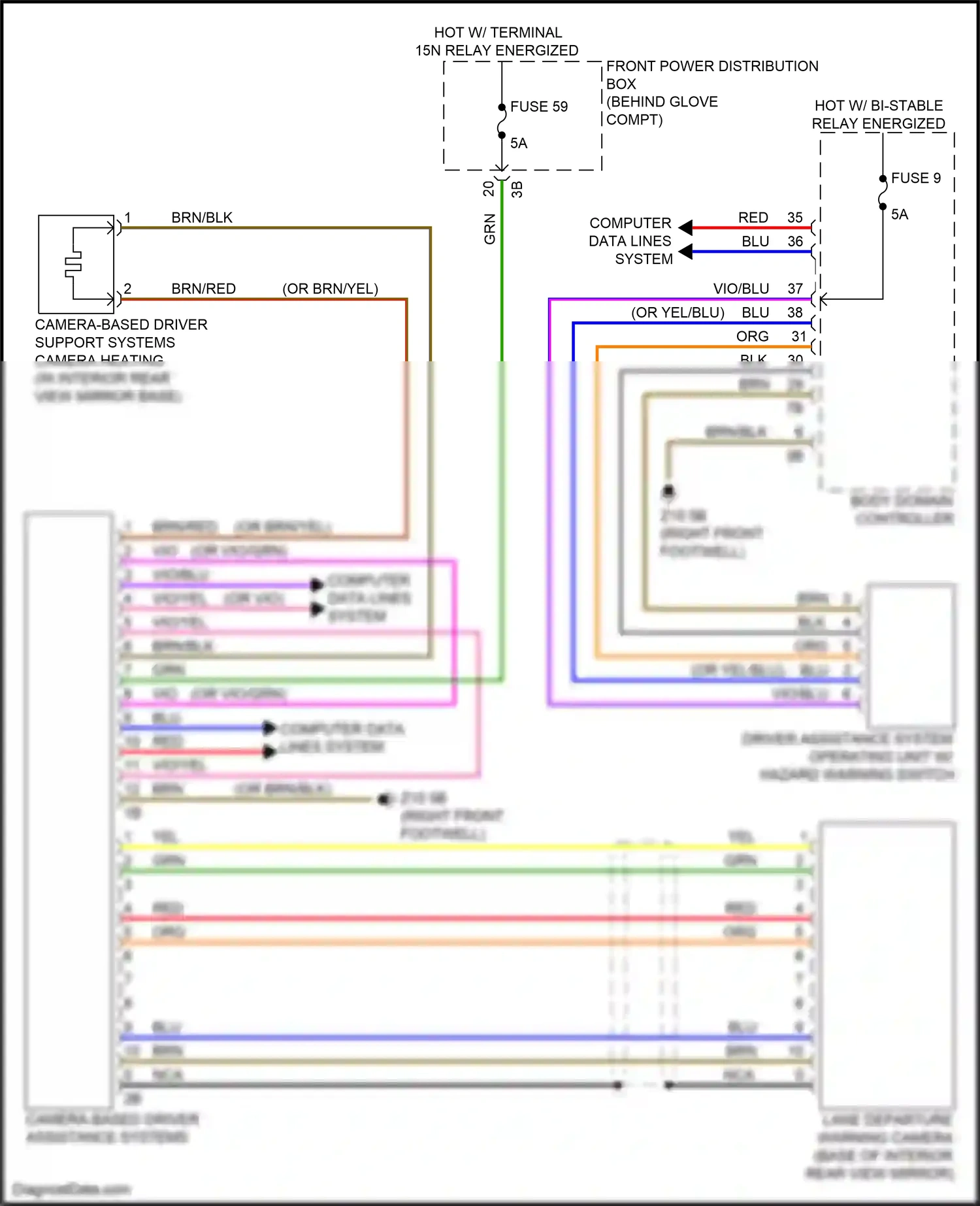 BMW X1 F48 facelift (2019-2023) camera-based driver support systems camera heating wiring diagram  (1 of 1)