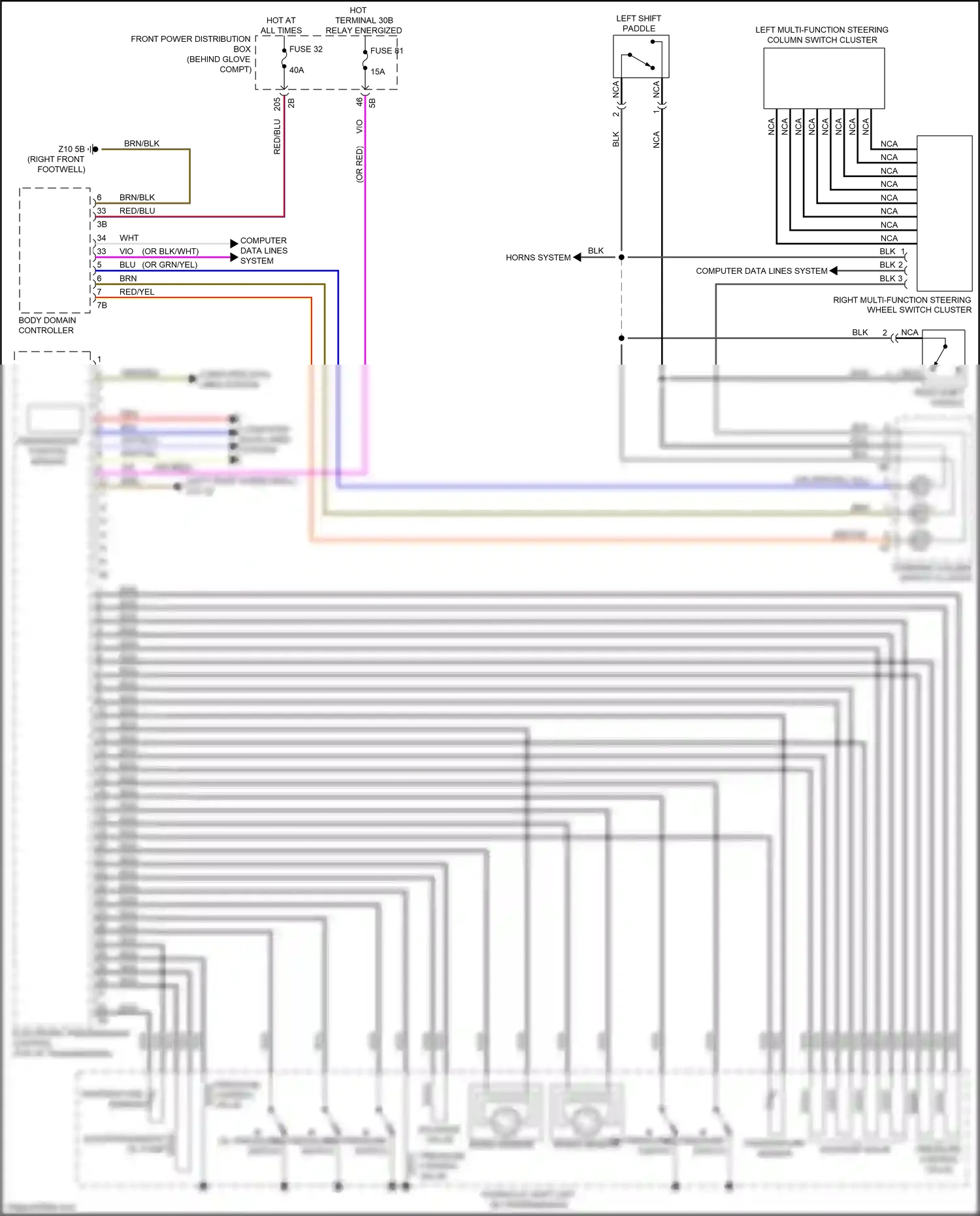 BMW X1 F48 facelift (2019-2023) left multi-function steering column switch cluster wiring diagram  (3 of 3)