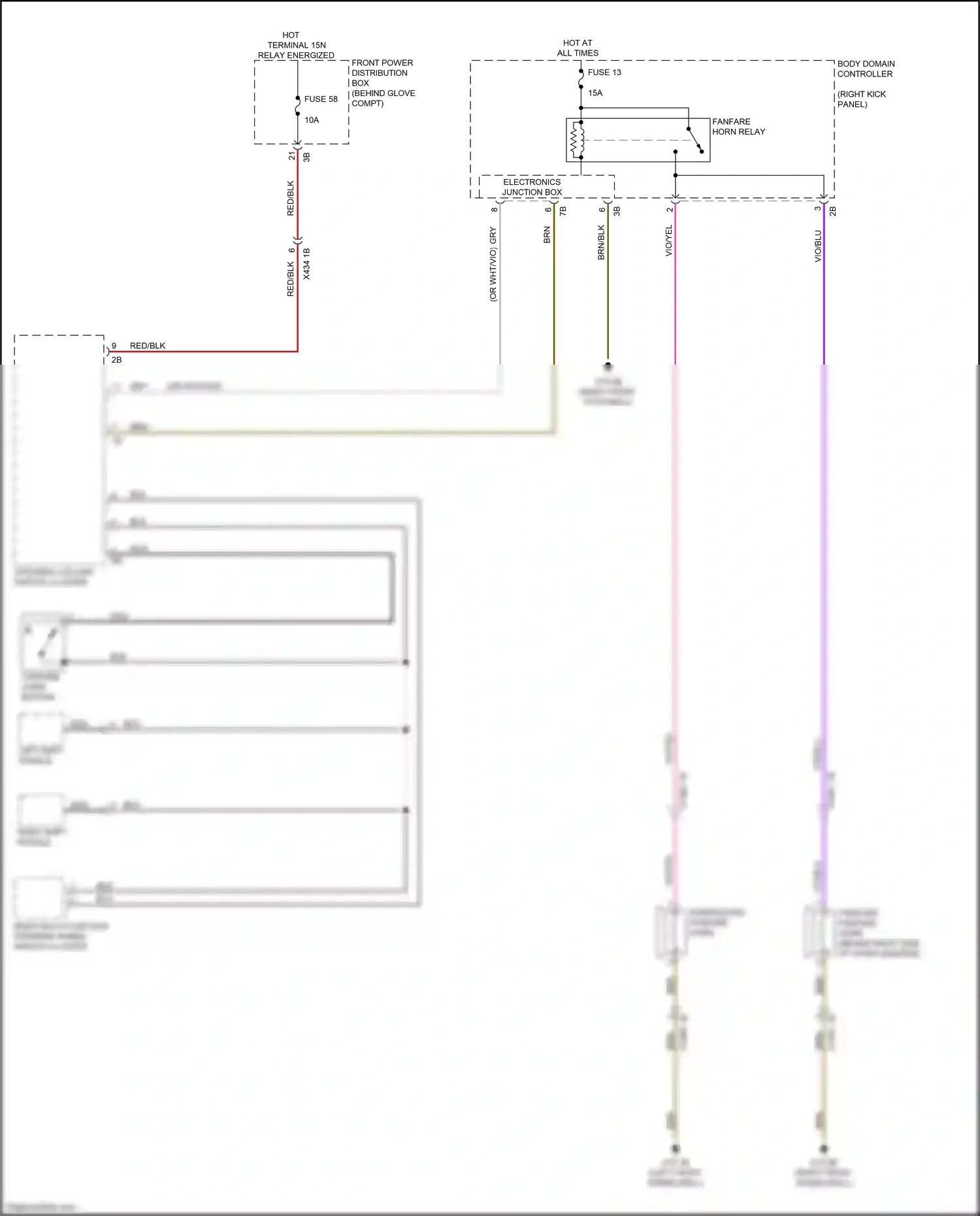 BMW X1 F48 facelift (2019-2023) right multi-function steering wheel switch cluster wiring diagram  (2 of 3)