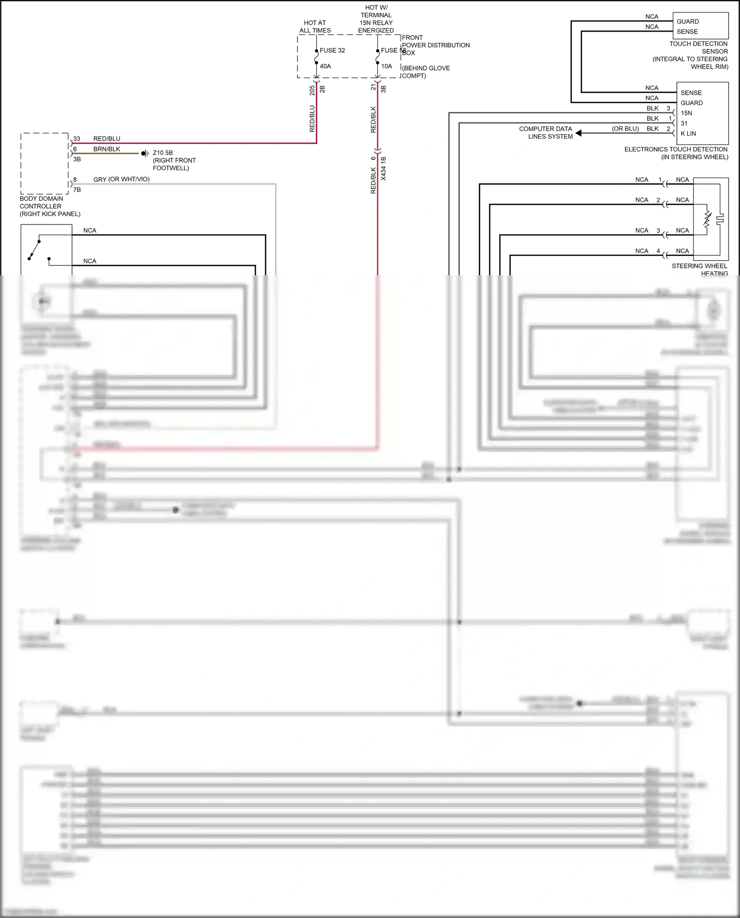 BMW X1 F48 facelift (2019-2023) right steering wheel multi-function switch cluster wiring diagram  (1 of 2)