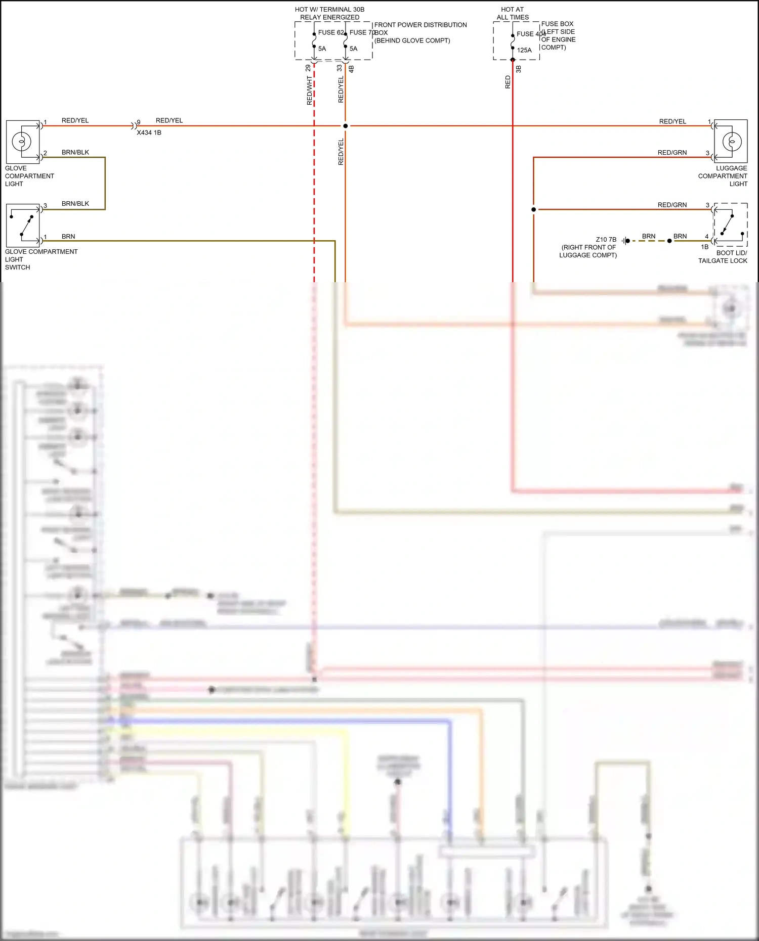 BMW X1 F48 (2015-2019) interior light button wiring diagram  (1 of 2)