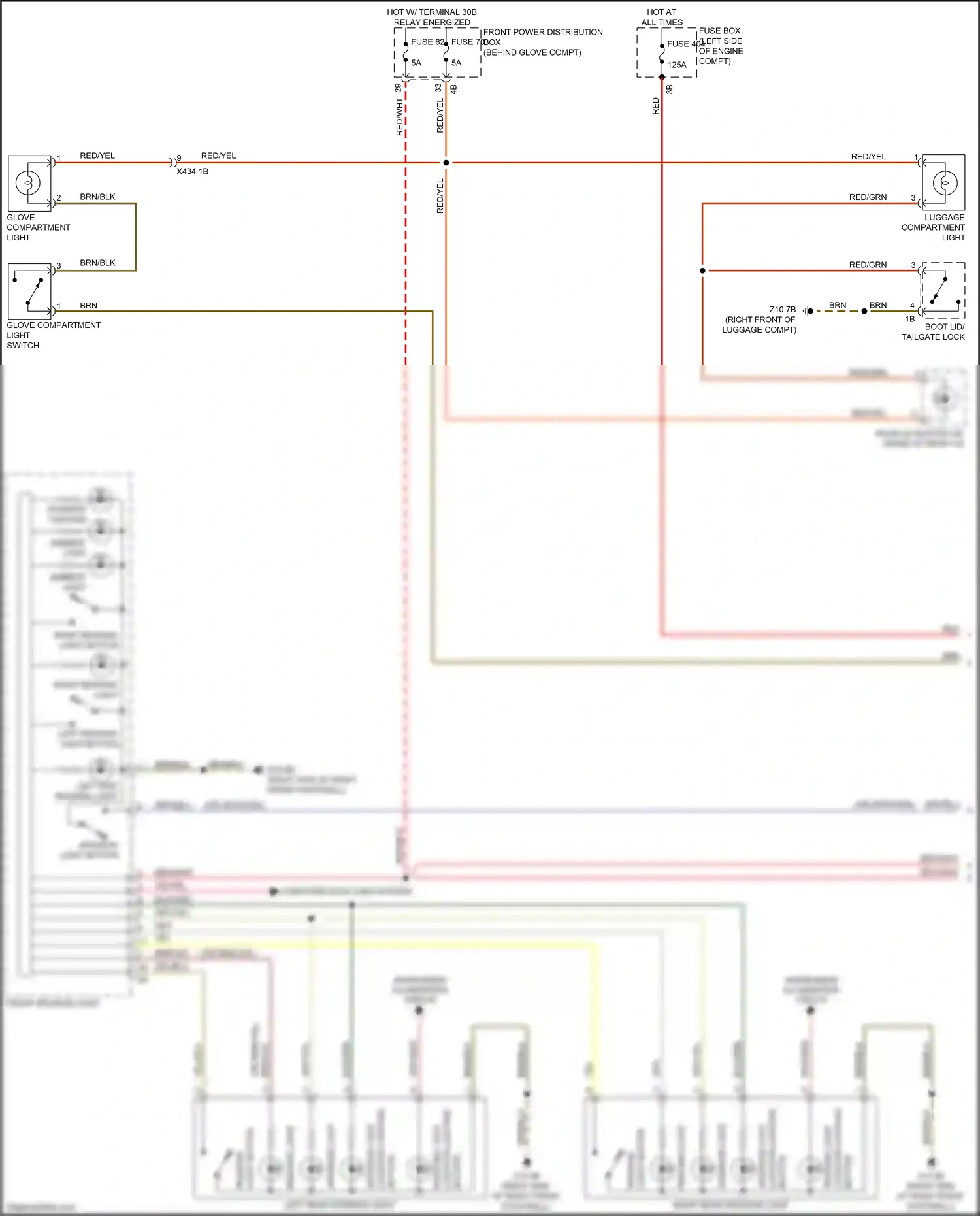 BMW X1 F48 (2015-2019) light button wiring diagram  (2 of 2)