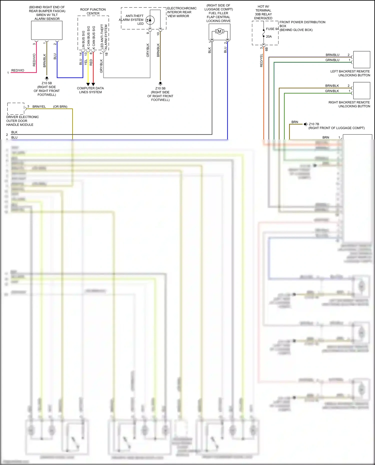 BMW X1 F48 (2015-2019) outer door handle module wiring diagram  (1 of 1)