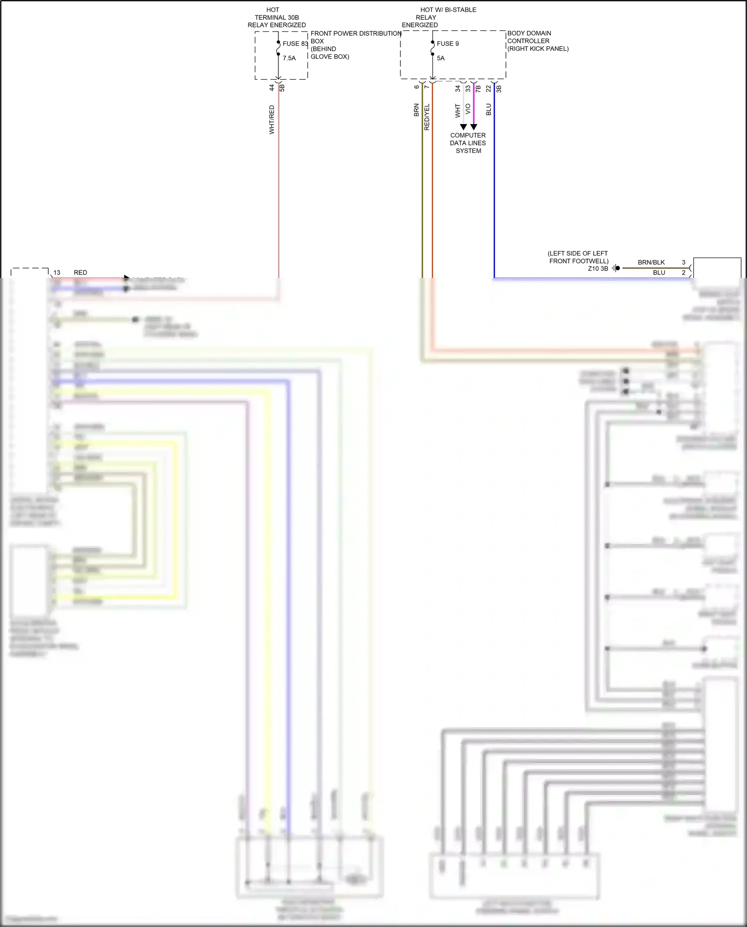 BMW X1 F48 (2015-2019) right multi-function steering wheel switch wiring diagram  (1 of 1)