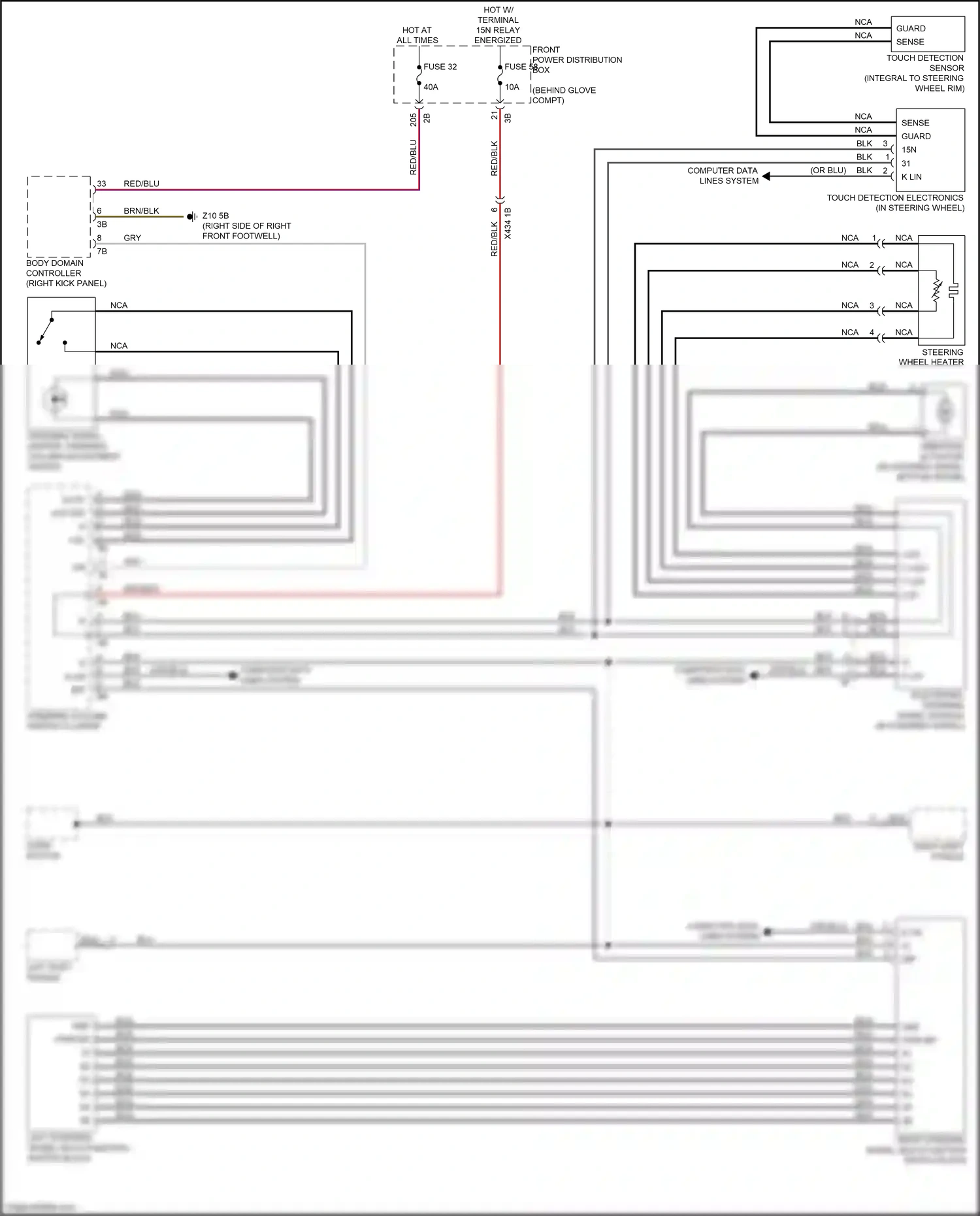BMW X1 F48 (2015-2019) right steering wheel multi-function switch block wiring diagram  (1 of 1)