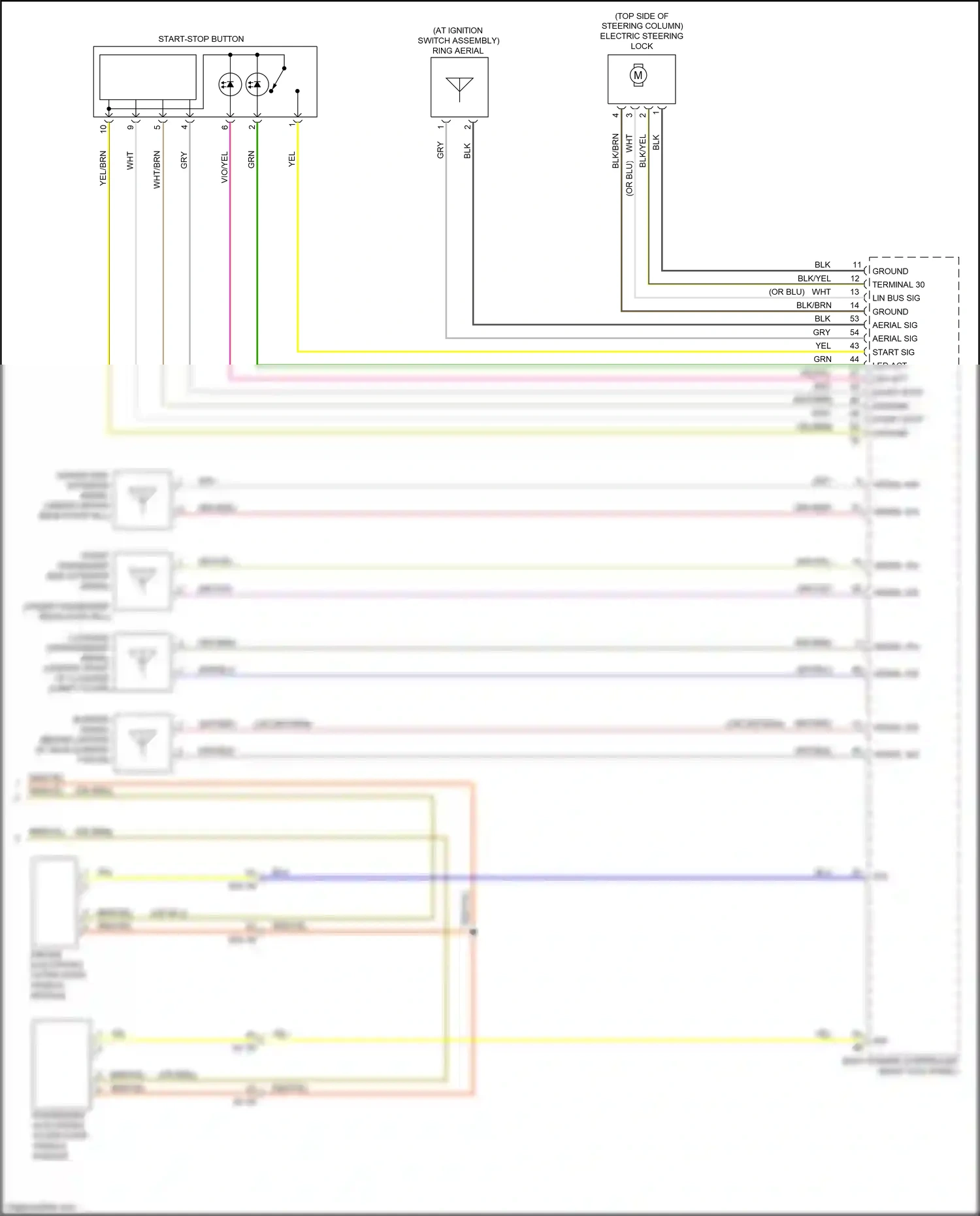 BMW X1 F48 (2015-2019) start-stop button wiring diagram  (1 of 3)