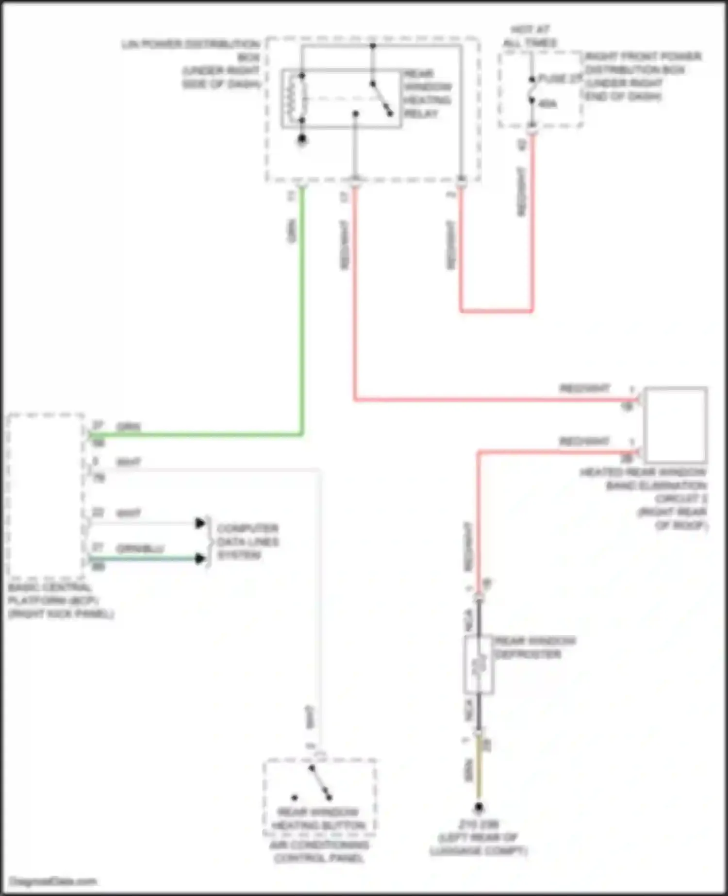 X1 BMW U11/U12 (2022-2024): Rear defogger circuit